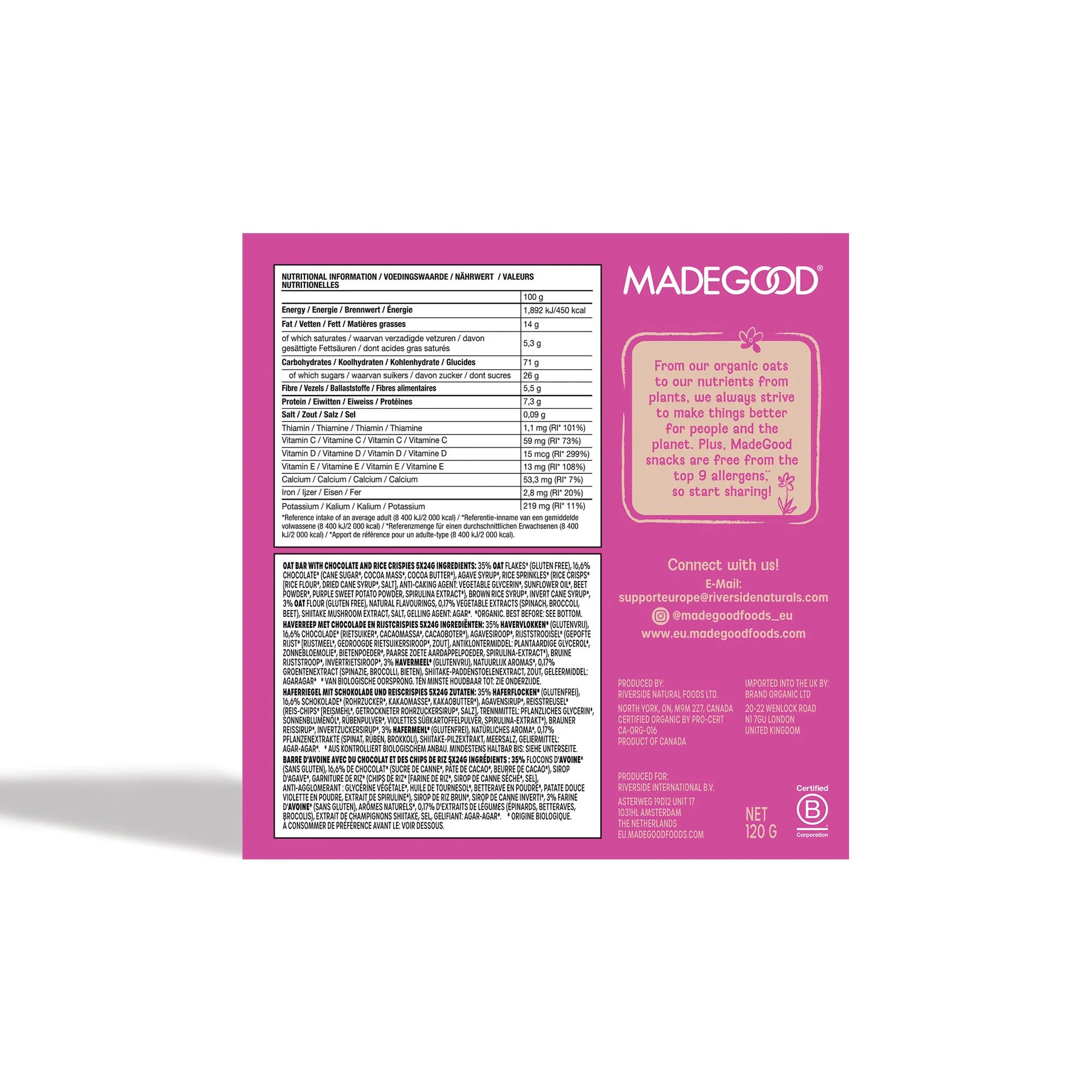 "MadeGood Granola Bar, Chocolate Drizzled Birthday Cake" 5x24g - Image 2