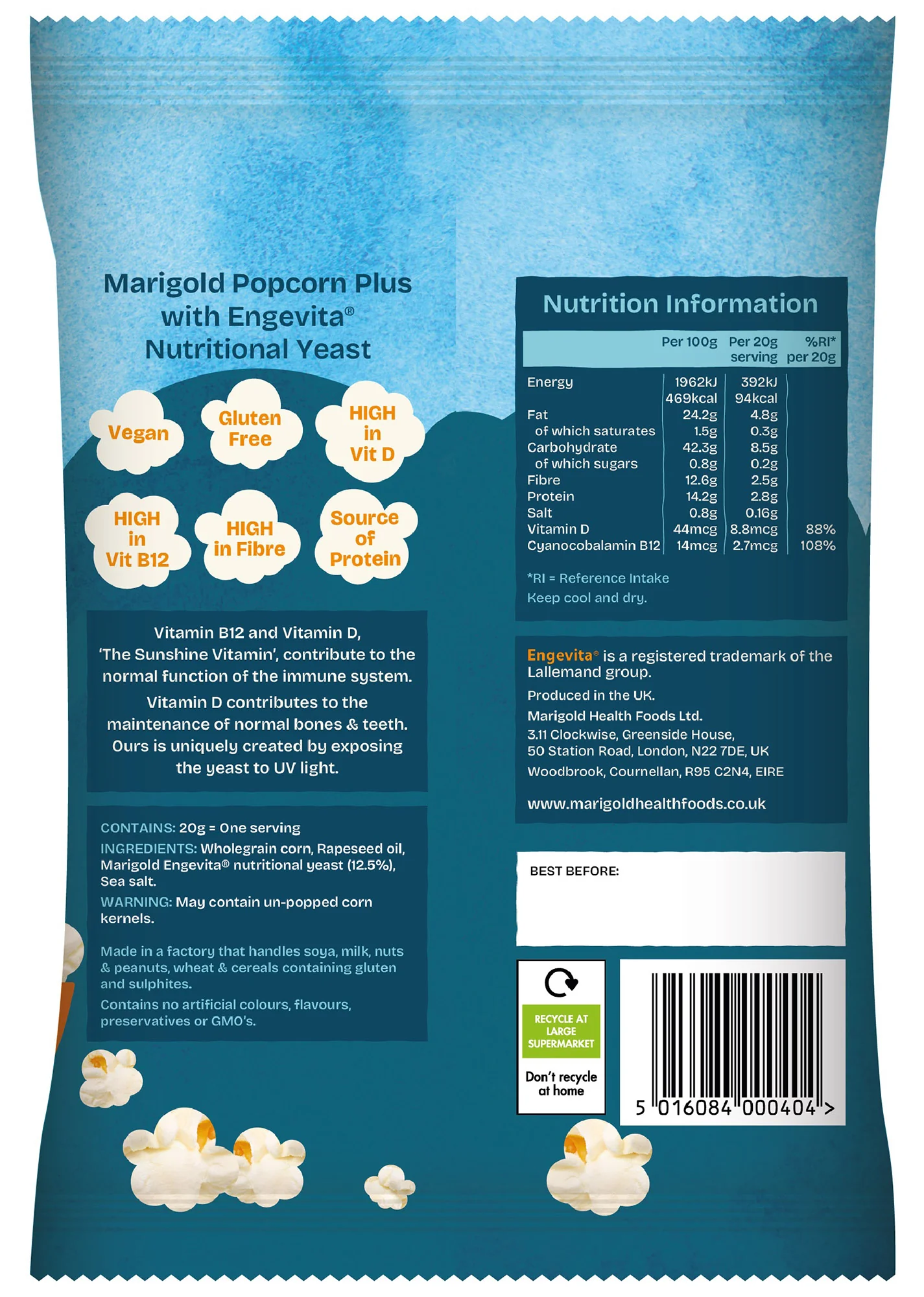 Marigold Popcorn Plus 20g - Image 2