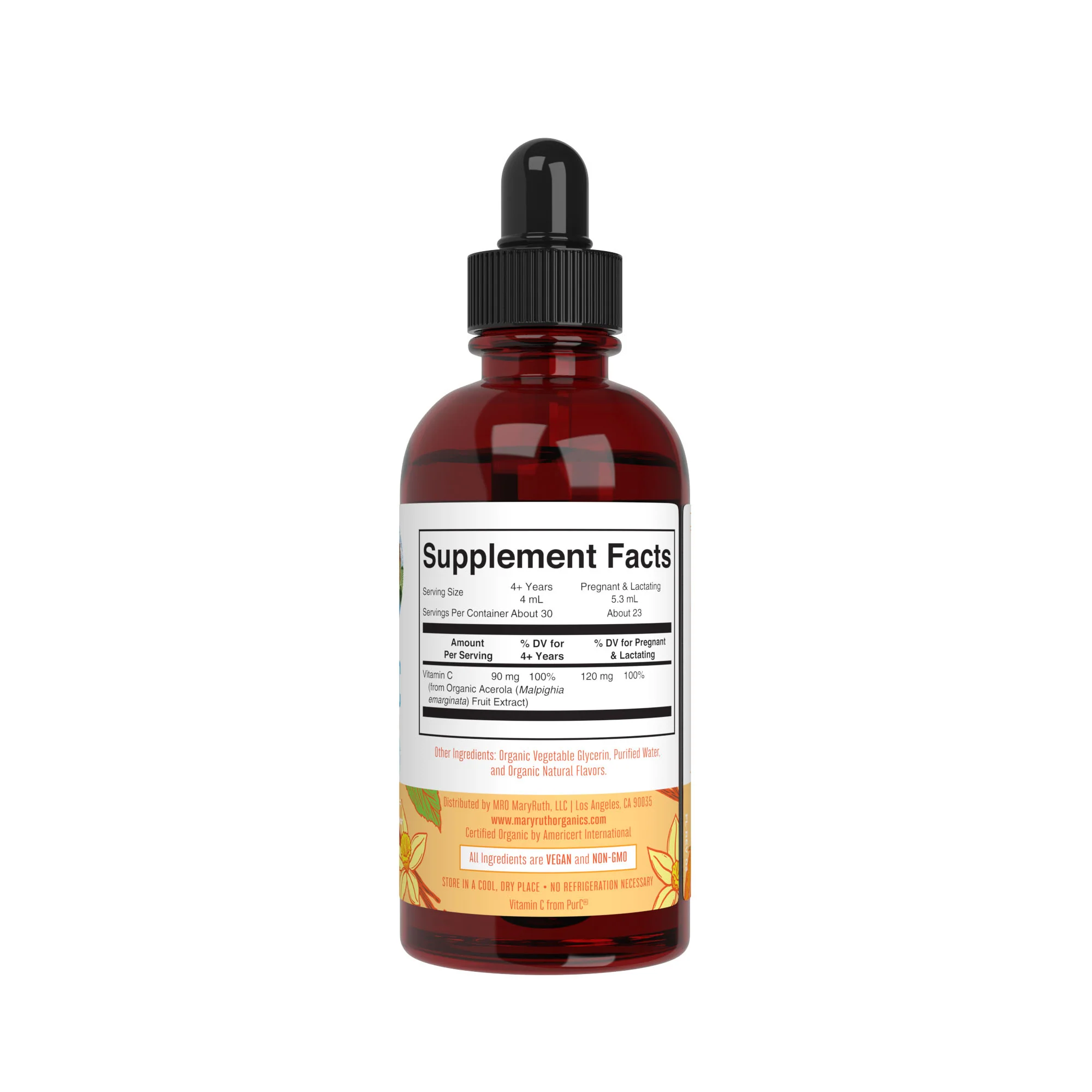 "MaryRuth's Adult Vitamin C Drops, Orange Vanilla" 118ml - Image 3
