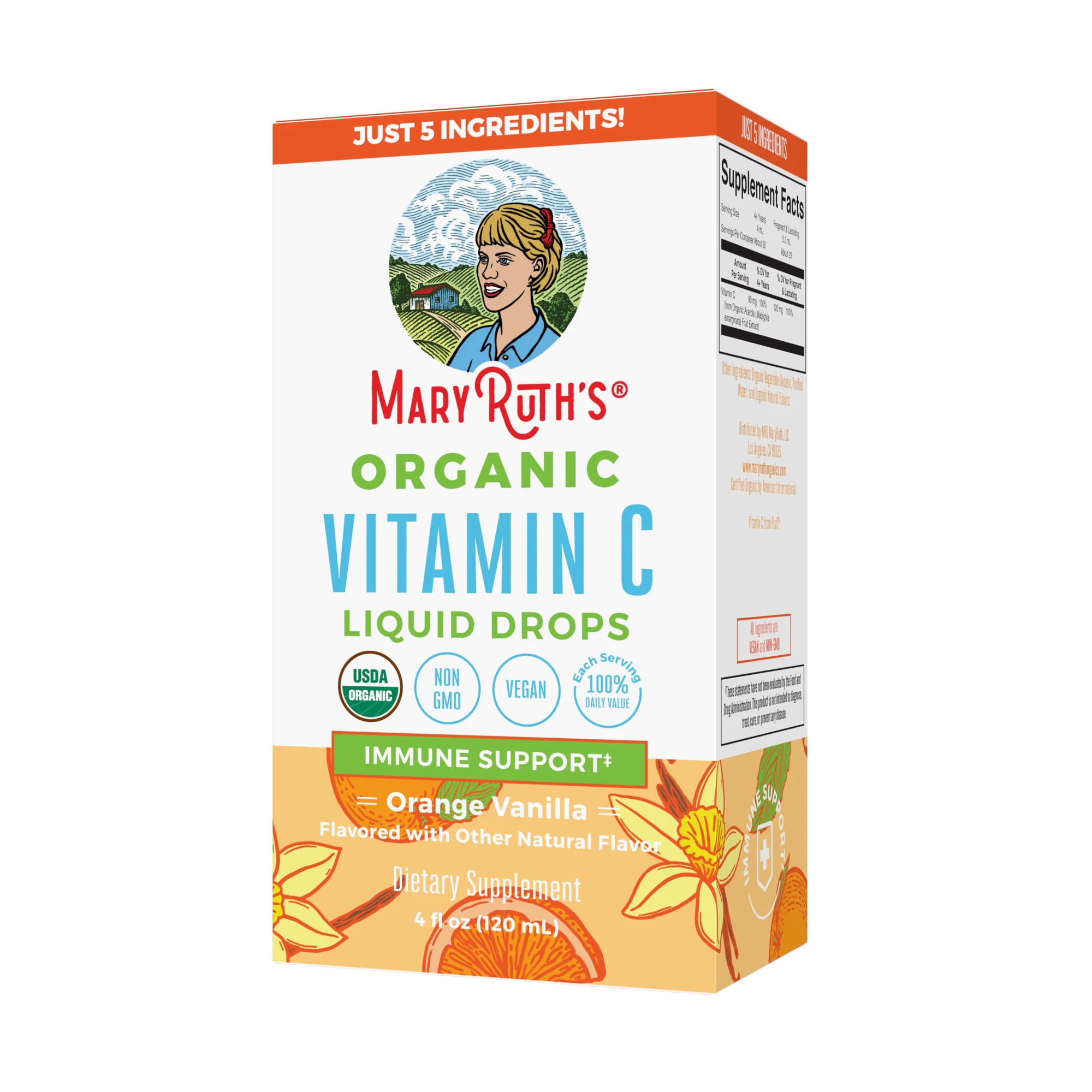 "MaryRuth's Adult Vitamin C Drops, Orange Vanilla" 118ml - Image 5