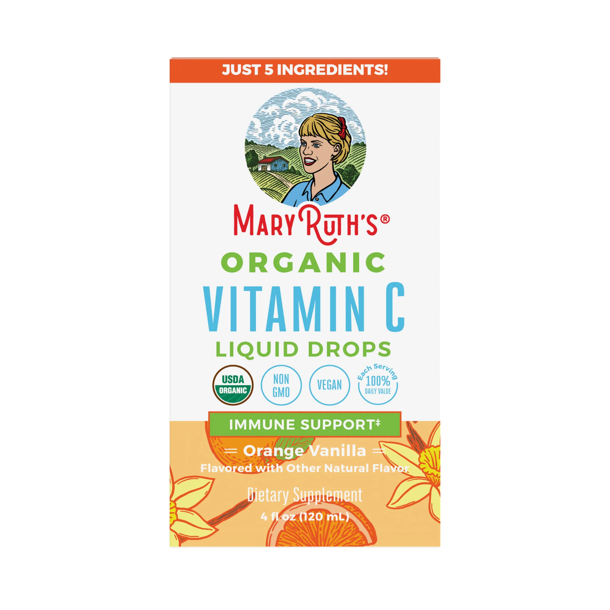 "MaryRuth's Adult Vitamin C Drops, Orange Vanilla" 118ml - Image 6