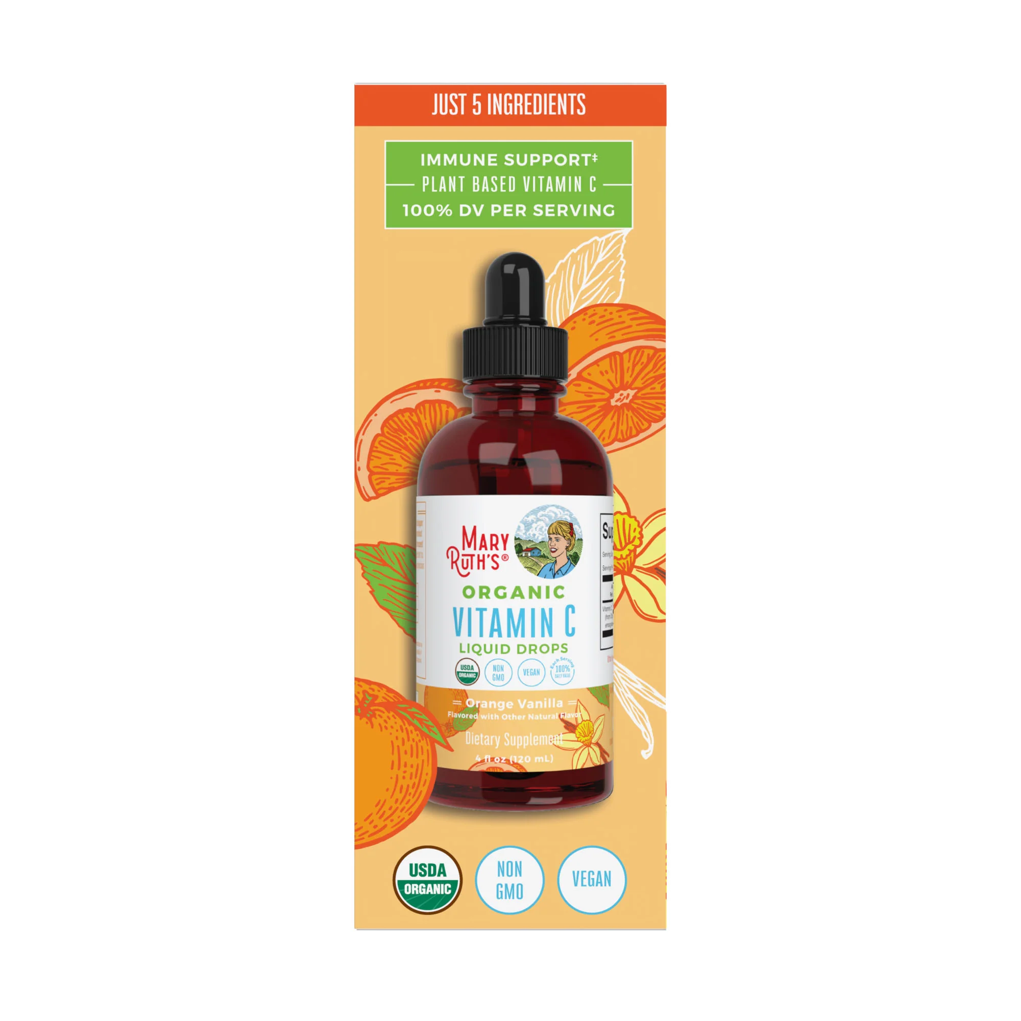 "MaryRuth's Adult Vitamin C Drops, Orange Vanilla" 118ml - Image 7