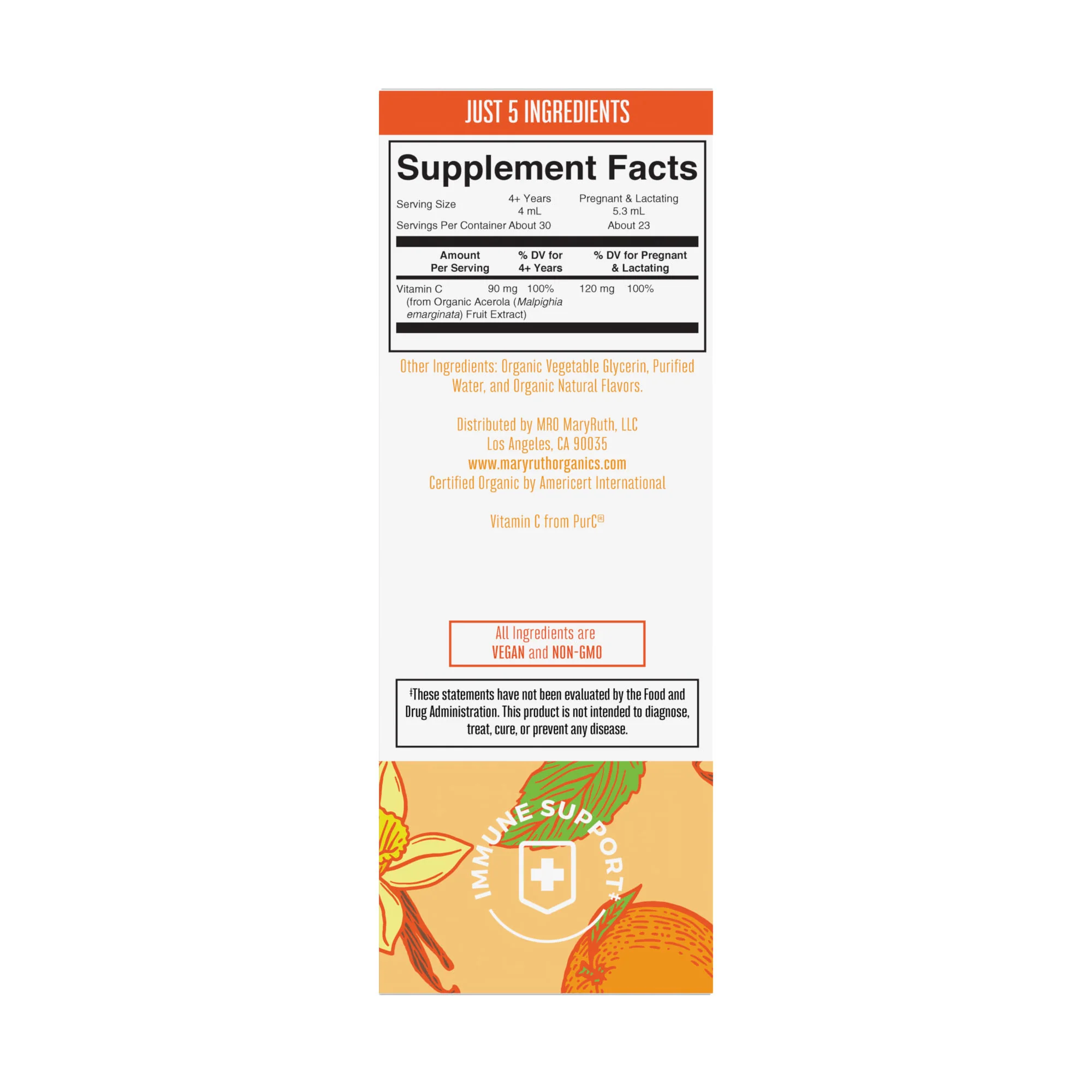 "MaryRuth's Adult Vitamin C Drops, Orange Vanilla" 118ml - Image 8