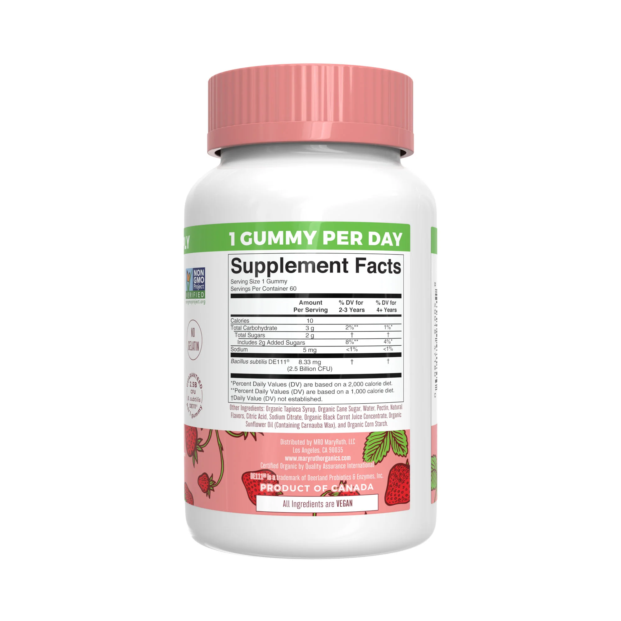 MaryRuth's Kids Probiotic 60 Gummies (Strawberry) 60 gummies - Image 3