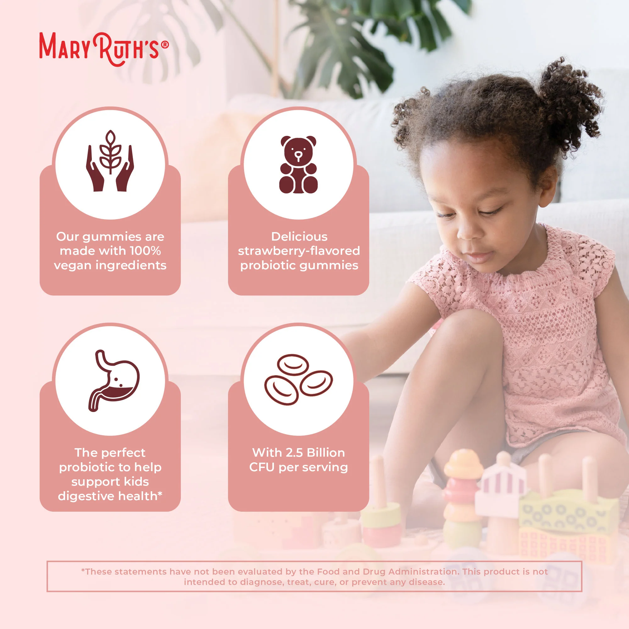 MaryRuth's Kids Probiotic 60 Gummies (Strawberry) 60 gummies - Image 6