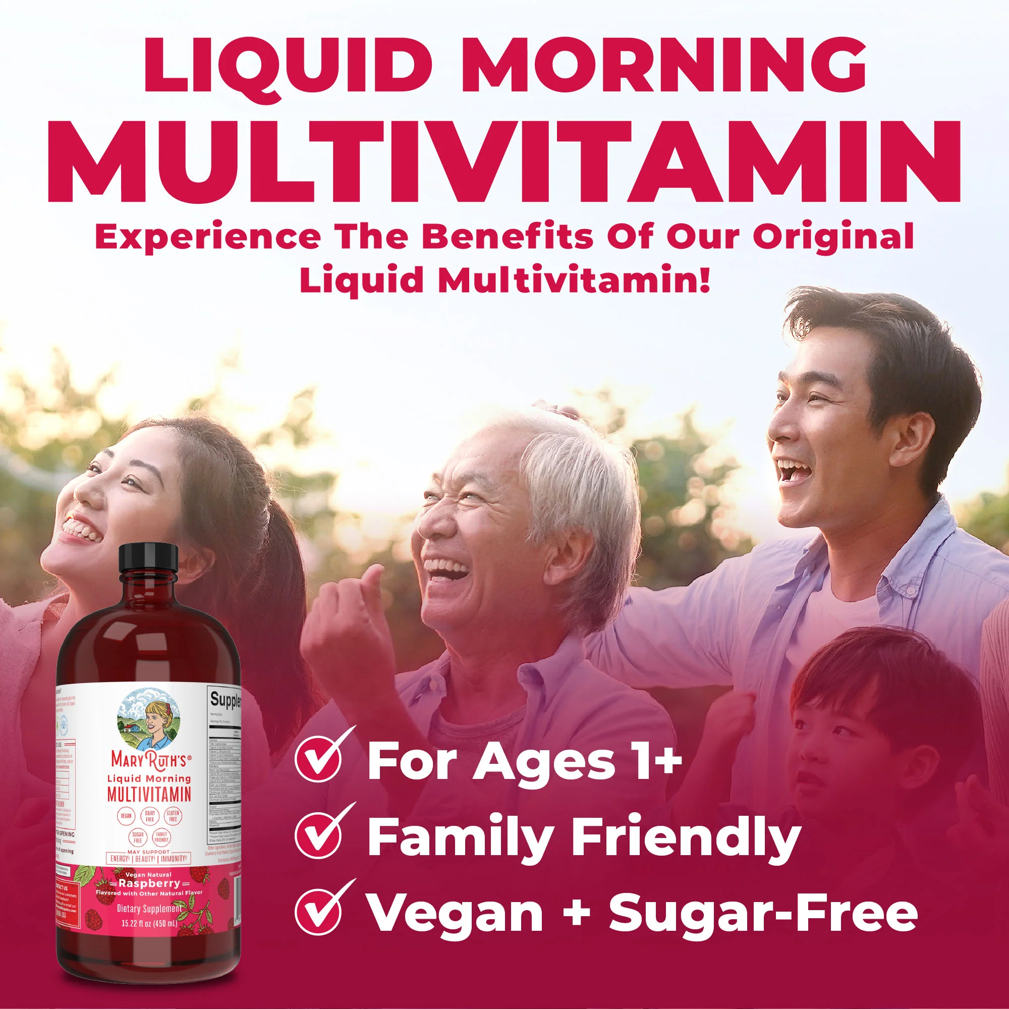 "MaryRuth's Liquid Morning Multivitamin, Raspberry" 450ml - Image 5