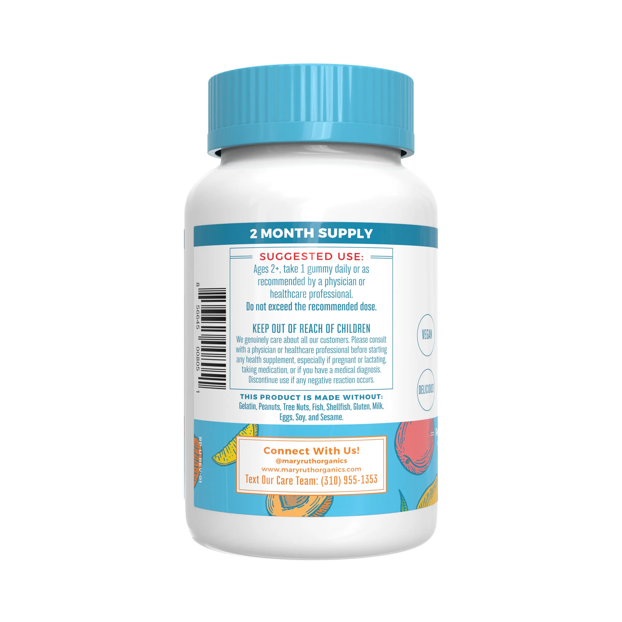 MaryRuth's Vitamin D3+K2 Calcium (Peach Mango & Apricot) 60 gummies - Image 4
