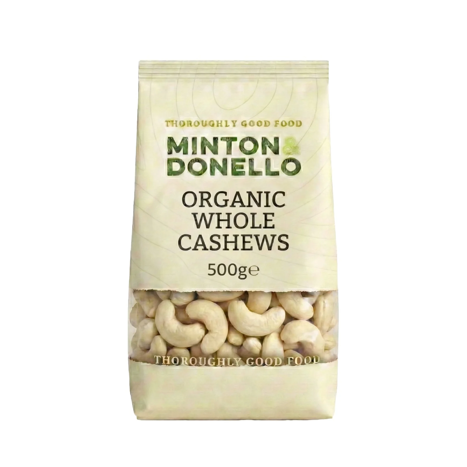 Minton & Donello Organic Raw Whole Cashews 500g