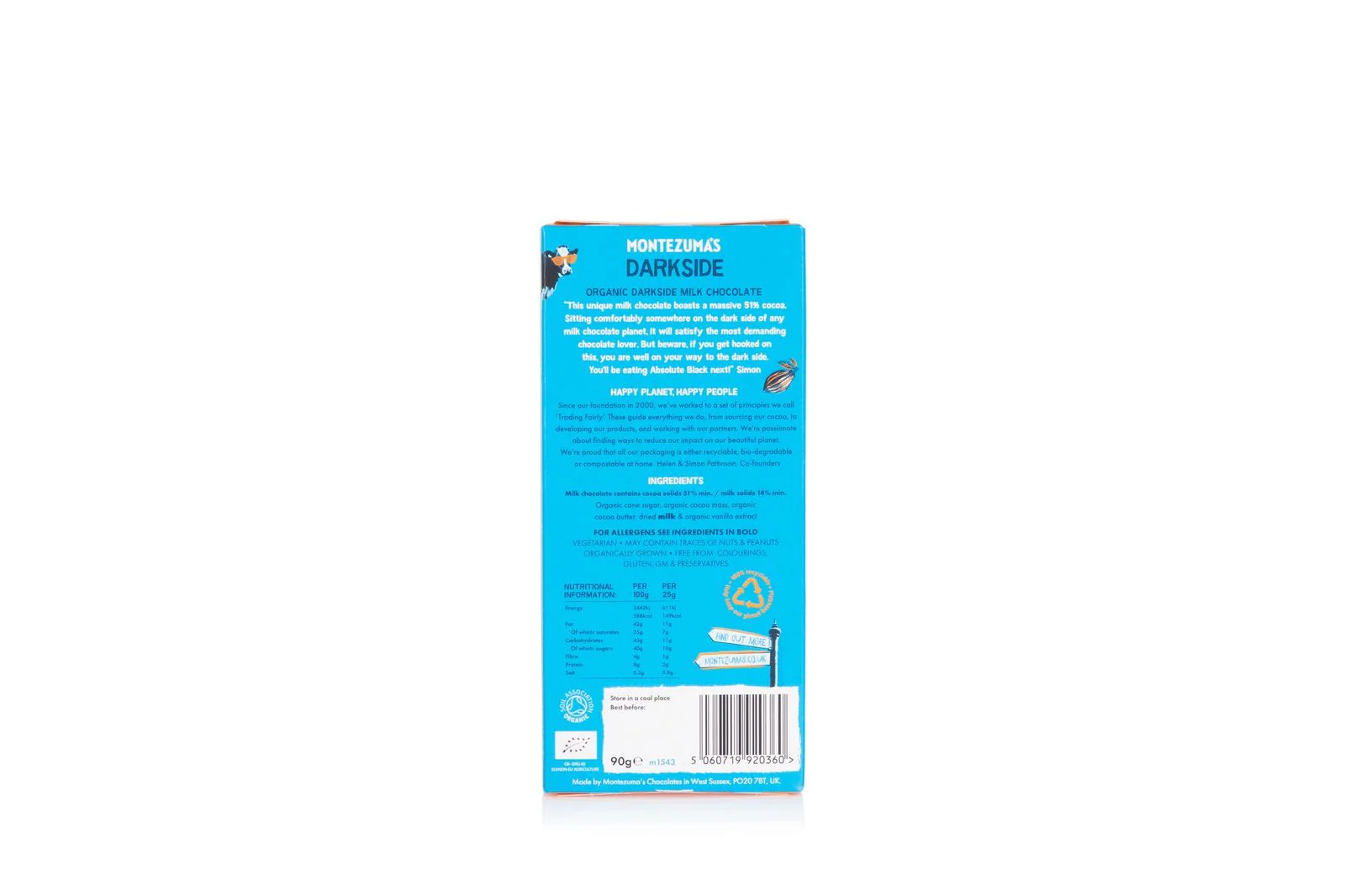 Montezuma's 51% Darkside Milk Bar 90g - Image 3