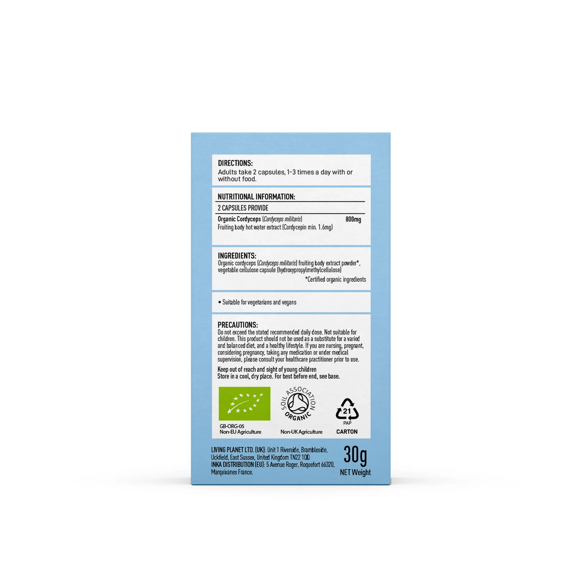 Mushrooms For Life Organic Cordyceps Pure Grade Extract Capsules 60 caps - Image 2