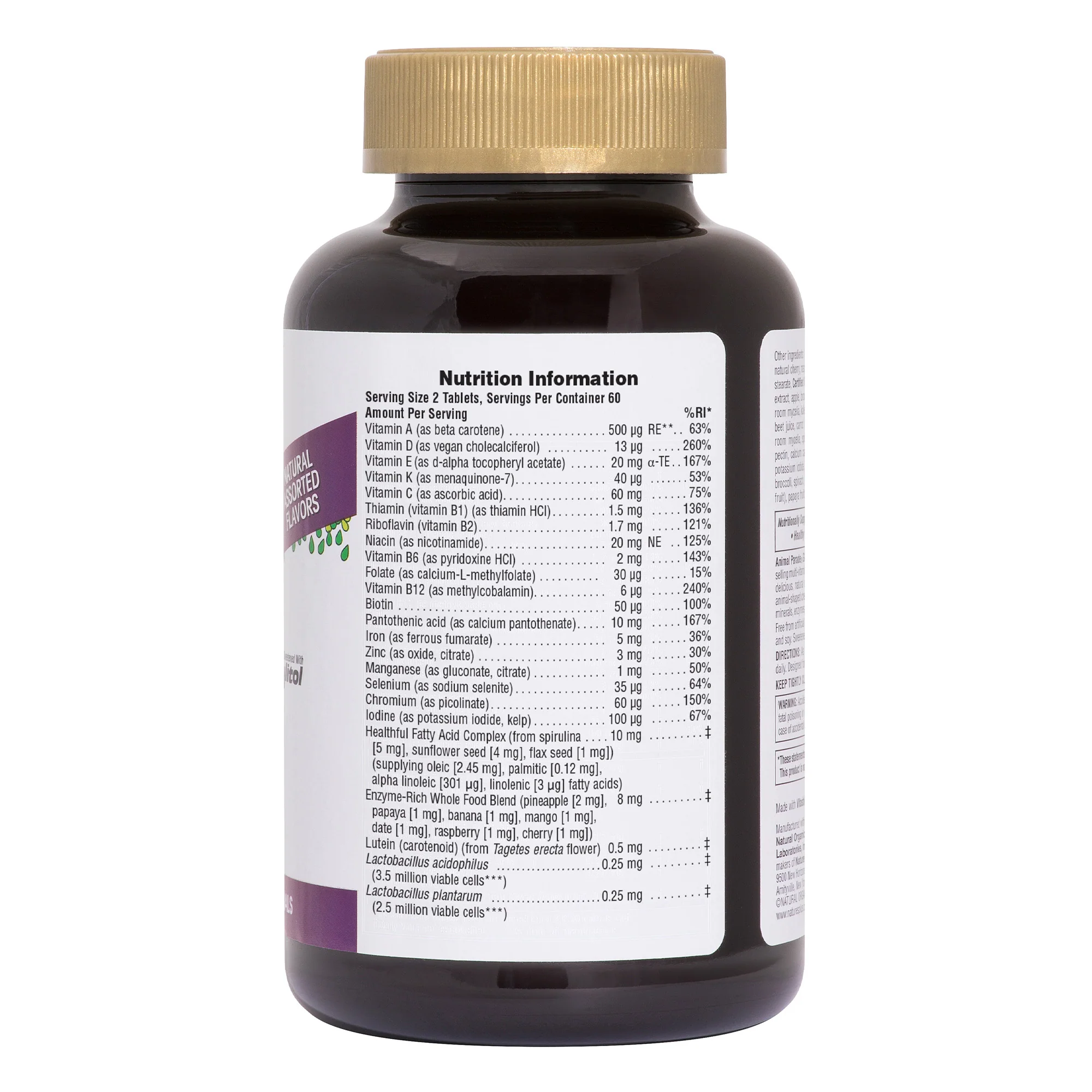 Nature's Plus Animal Parade GOLD Multivitamin Childrens Chewables - Assorted 120 tabs - Image 2