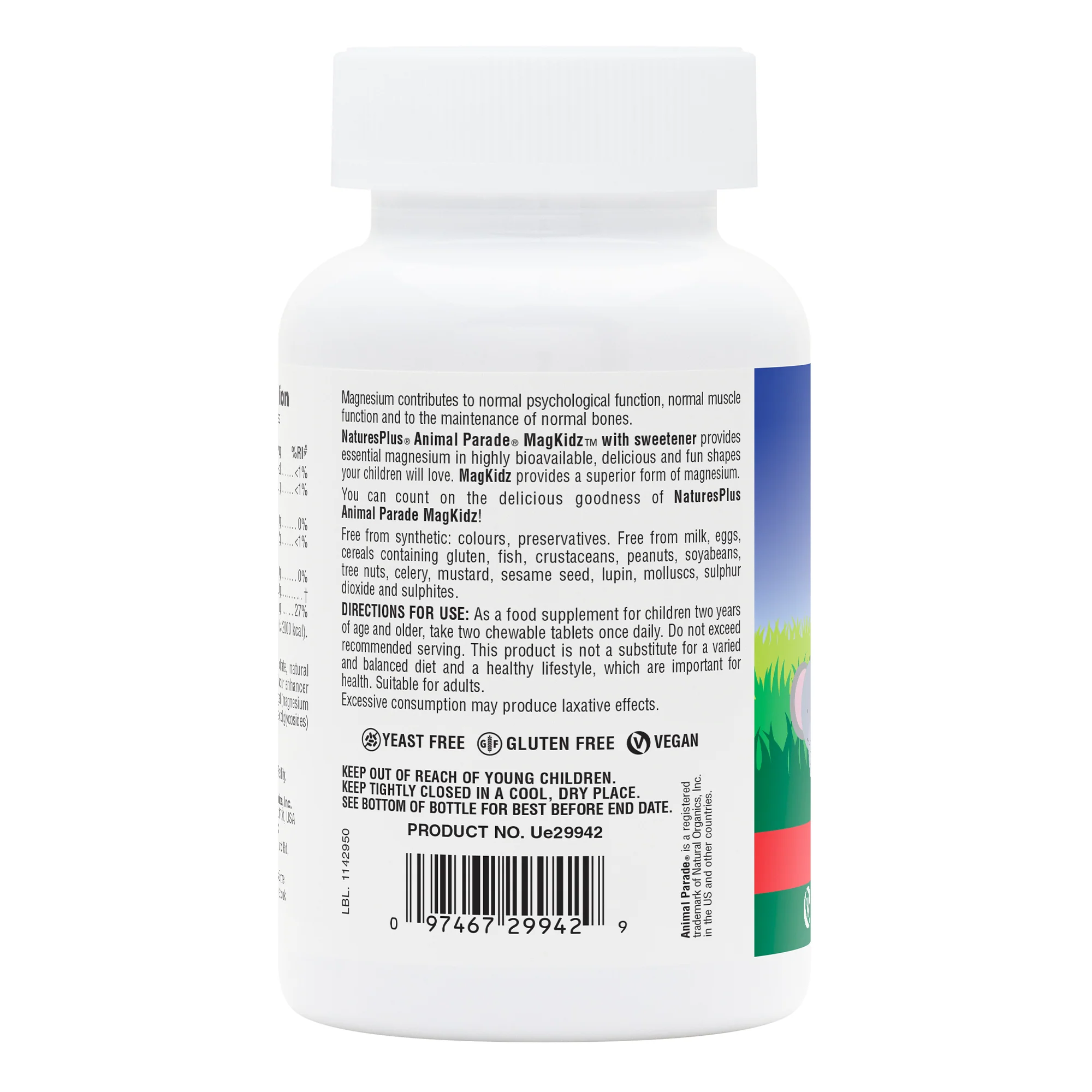 Nature's Plus Animal Parade Mag Kidz Children's Chewable Magnesium Gummies 90 tabs - Image 3