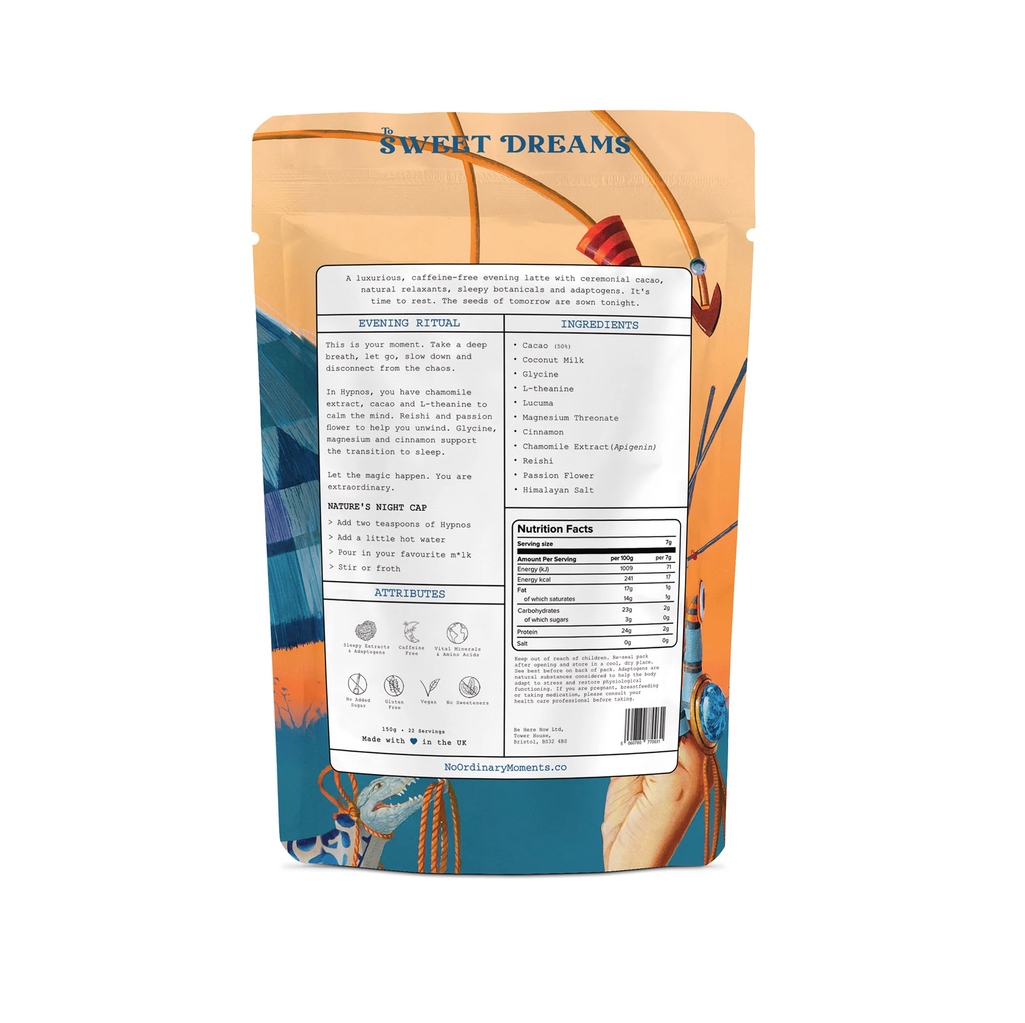 No Ordinary Moments Hypnos Sleepy Ceromonial Cacao Latte 180g - Image 2