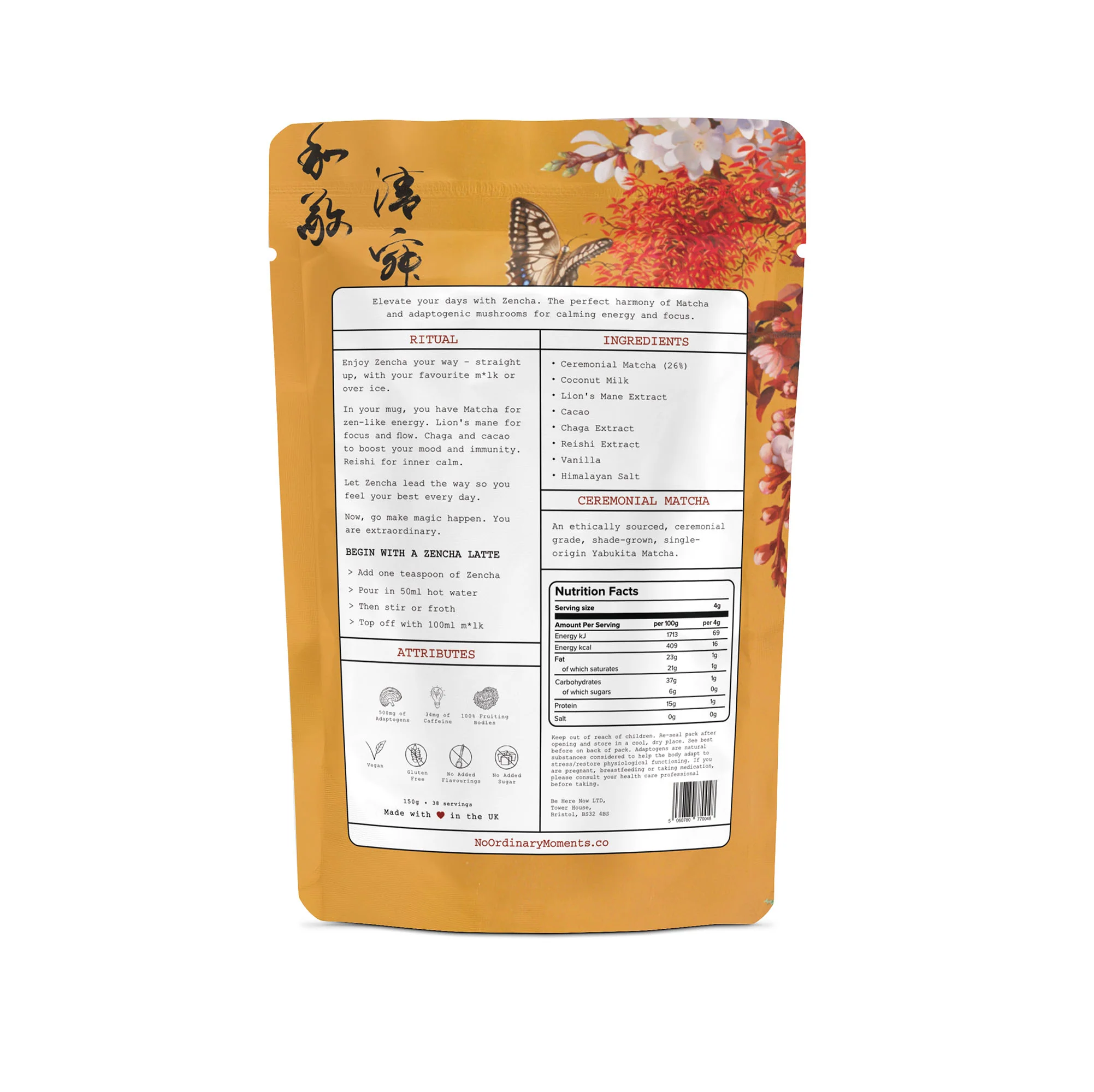 No Ordinary Moments Zencha Mushroom Matcha 150g - Image 2