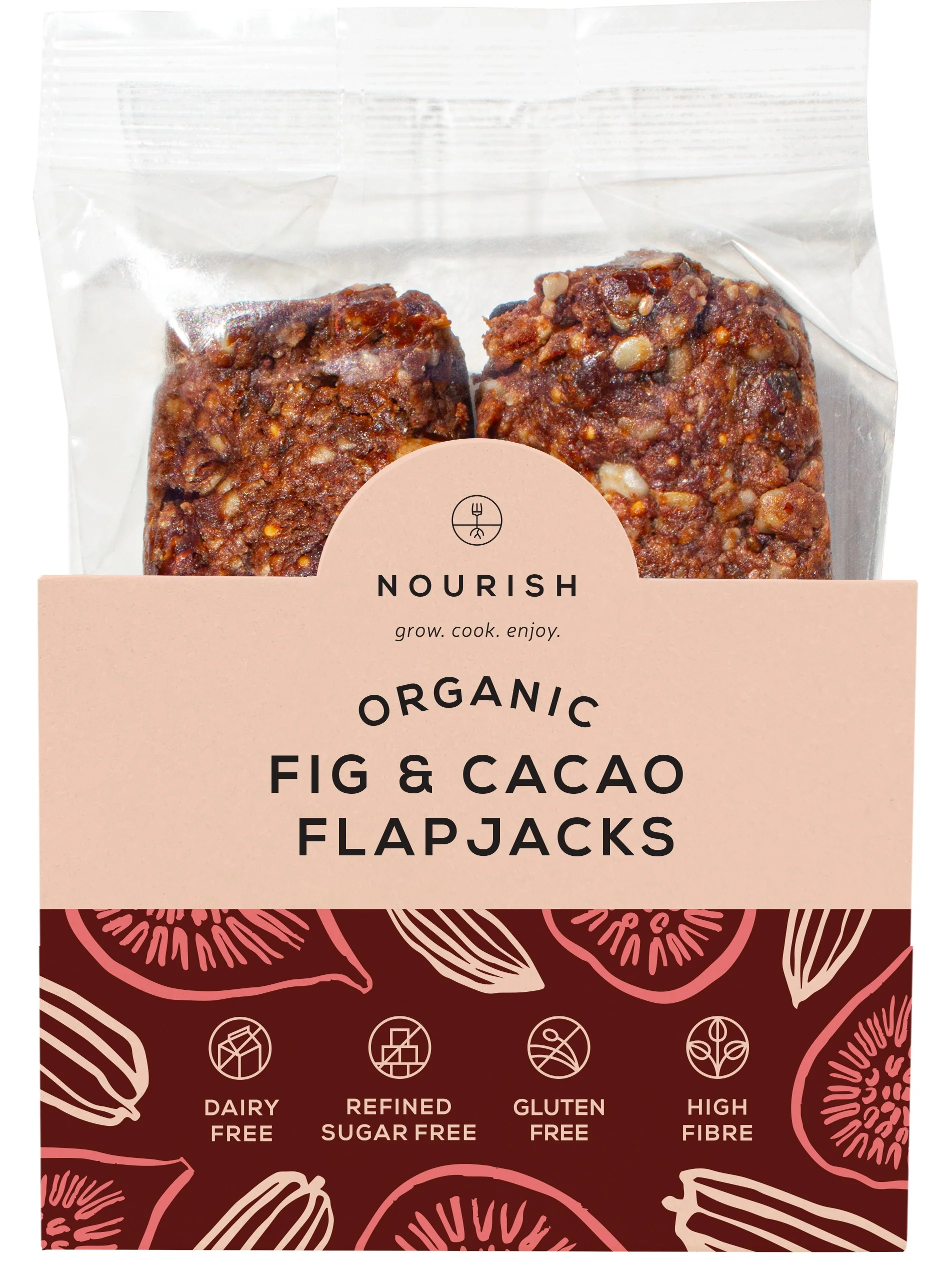 Nourish Organic Fig & Cacao Flapjacks 2x45g