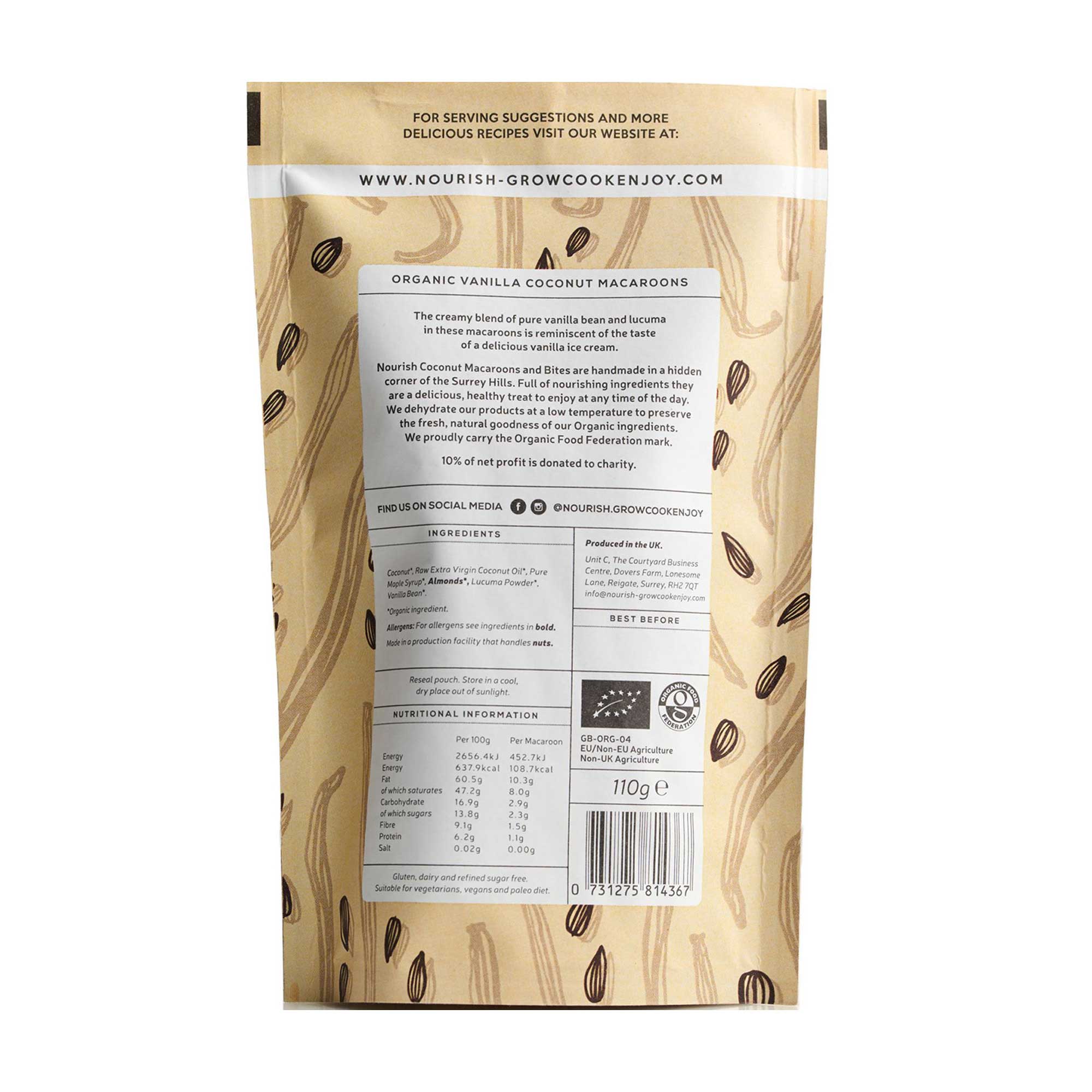 Nourish Vanilla Coconut Macaroons 110g - Image 2