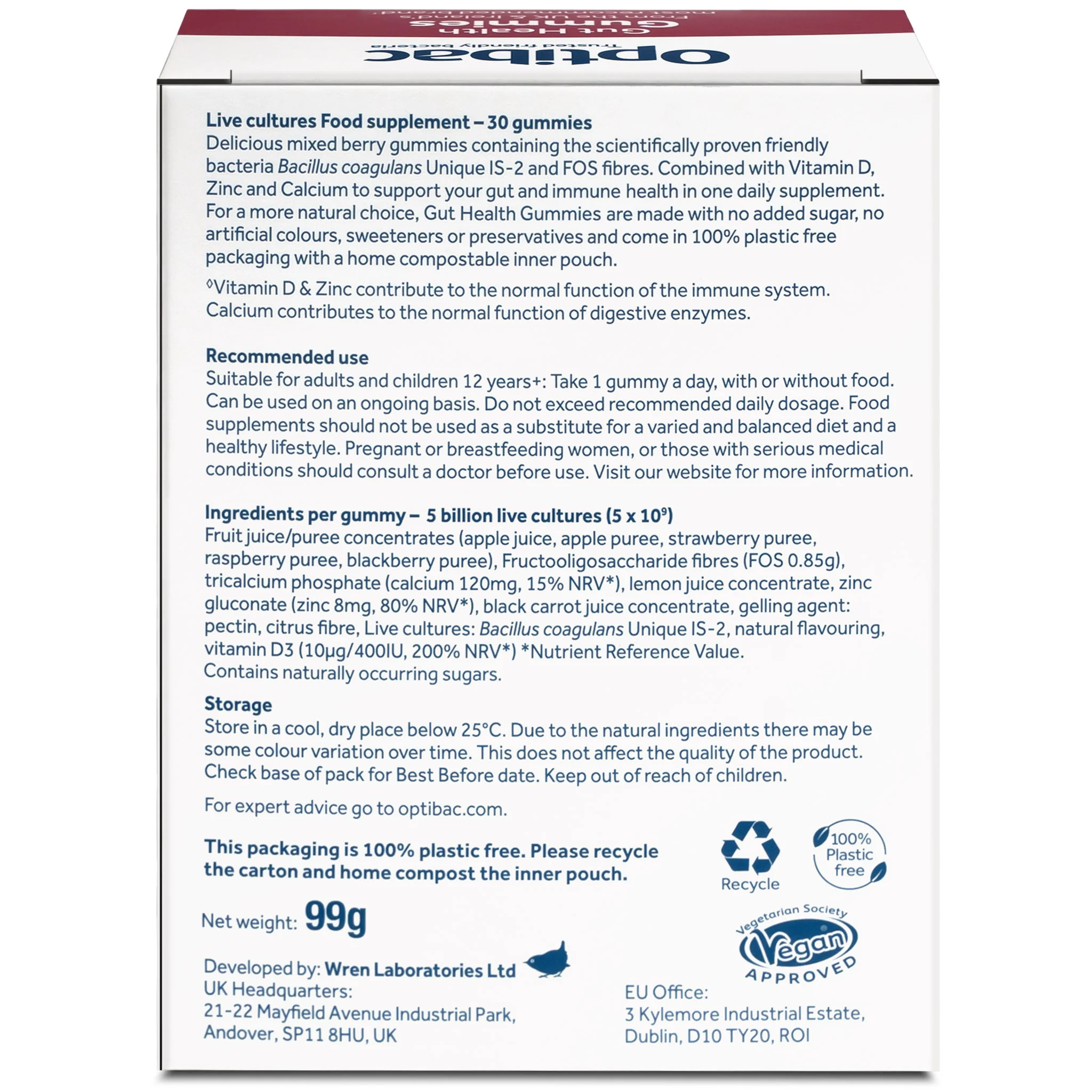 Optibac Probiotics Adult Gummies 30 gummies - Image 3
