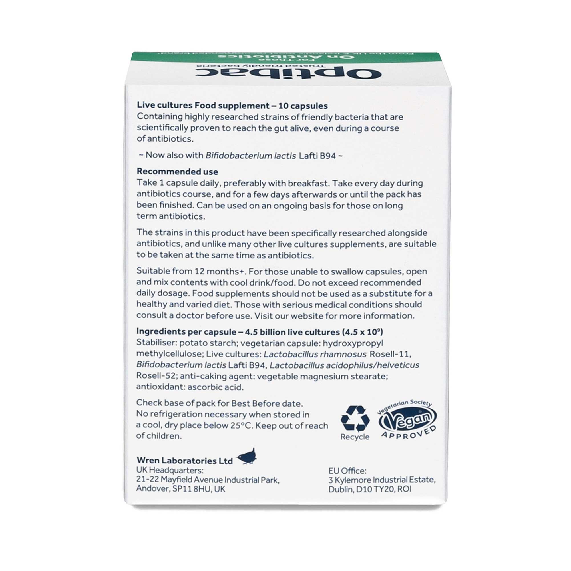 Optibac Those on Antibiotics 10 caps 10 caps - Image 2