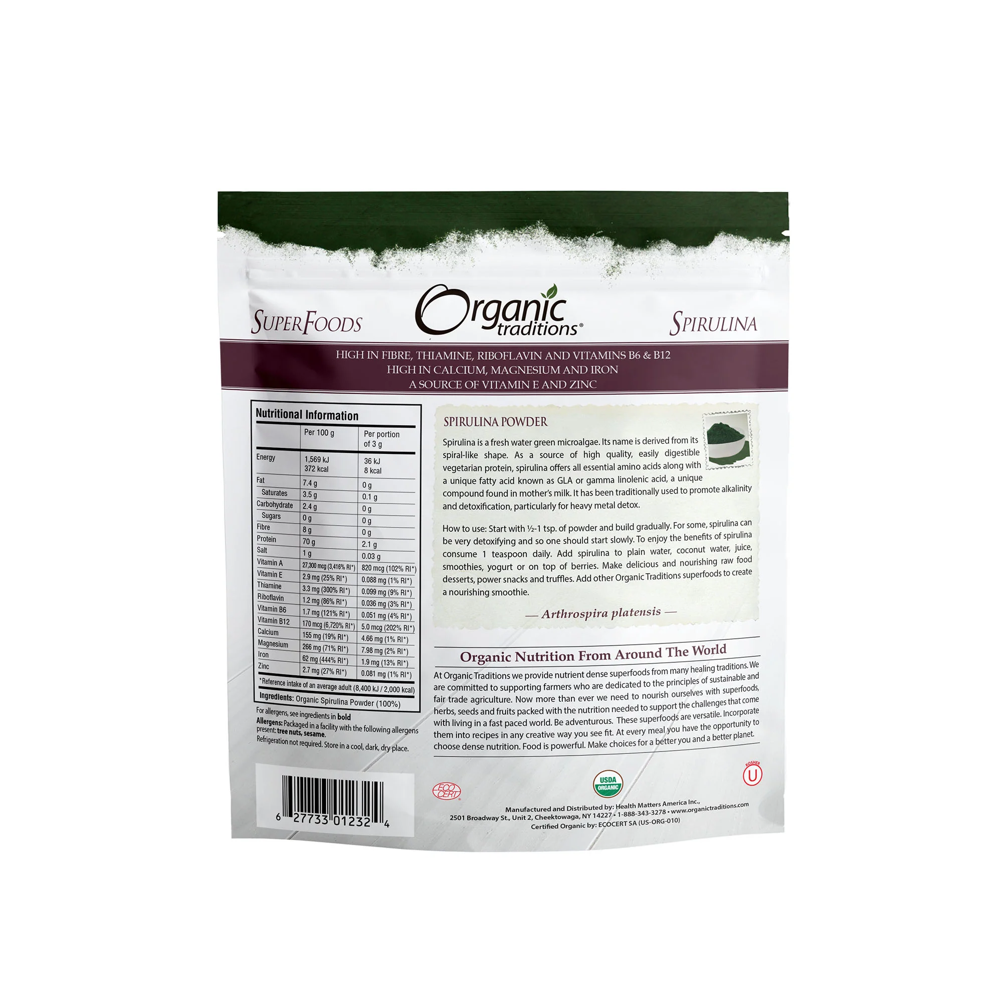 Organic Traditions Spirulina Powder 150g - Image 2