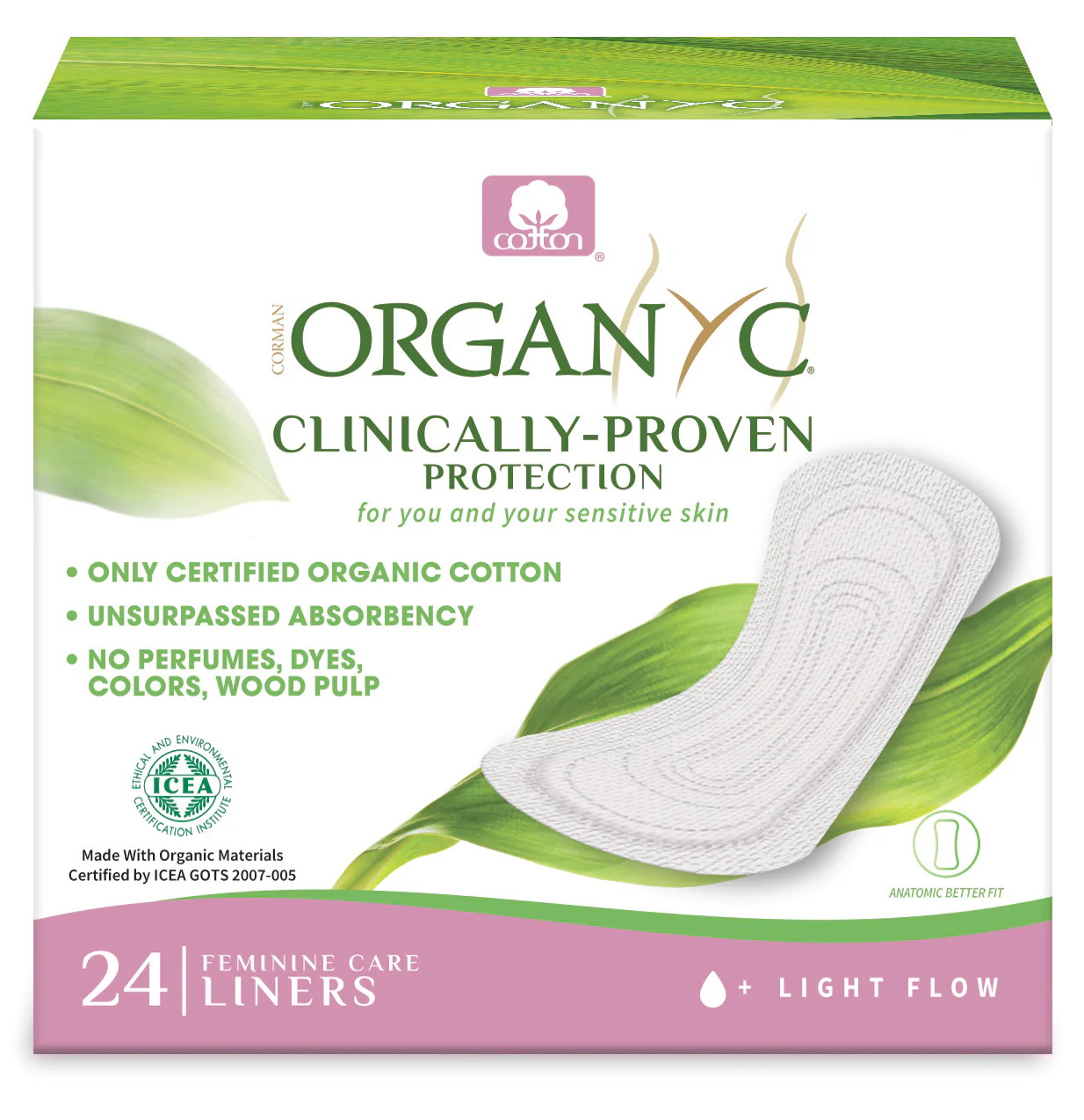 Organyc Panty Liners Folded; Light Flow 24