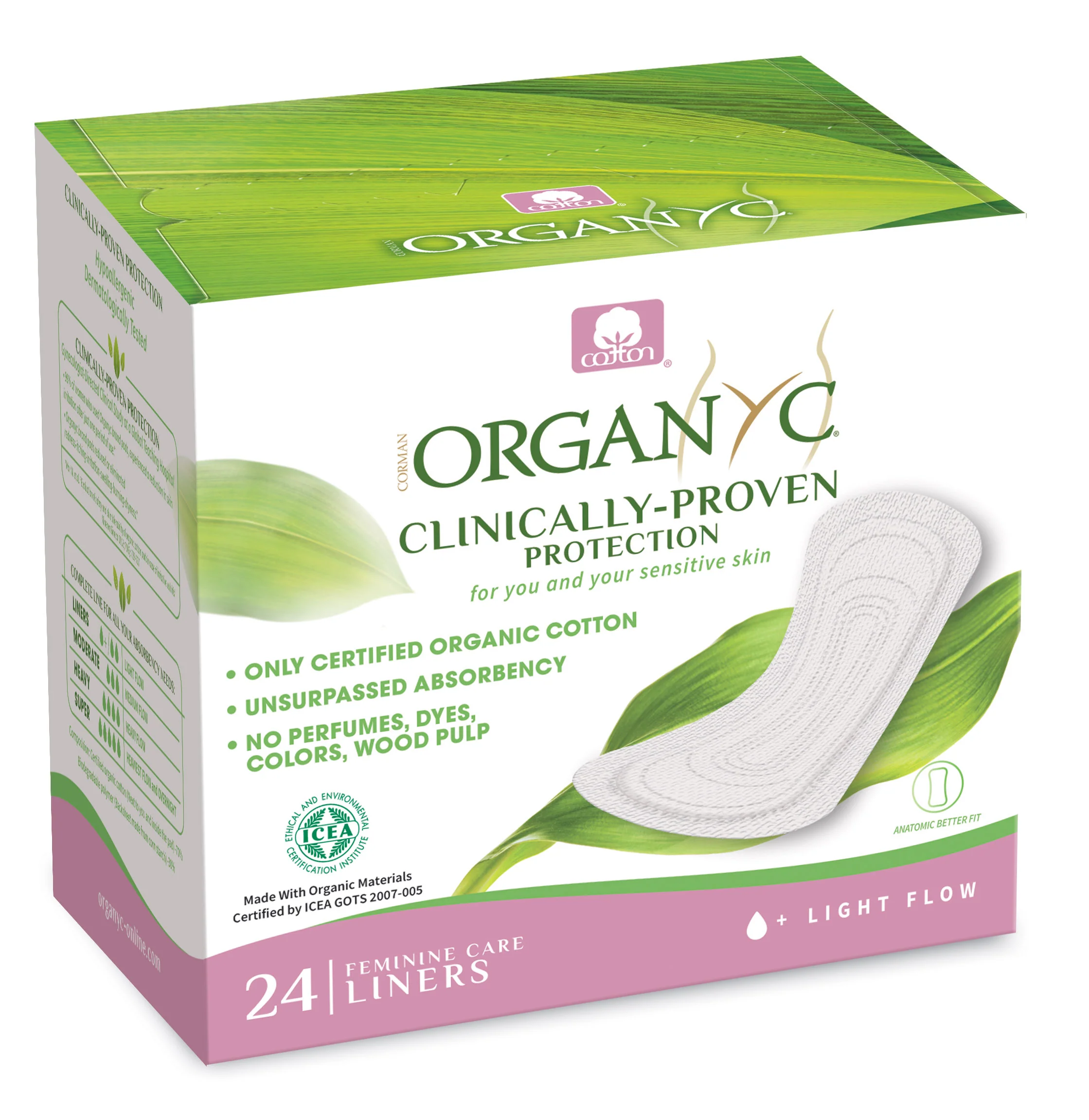 Organyc Panty Liners Folded; Light Flow 24 - Image 2