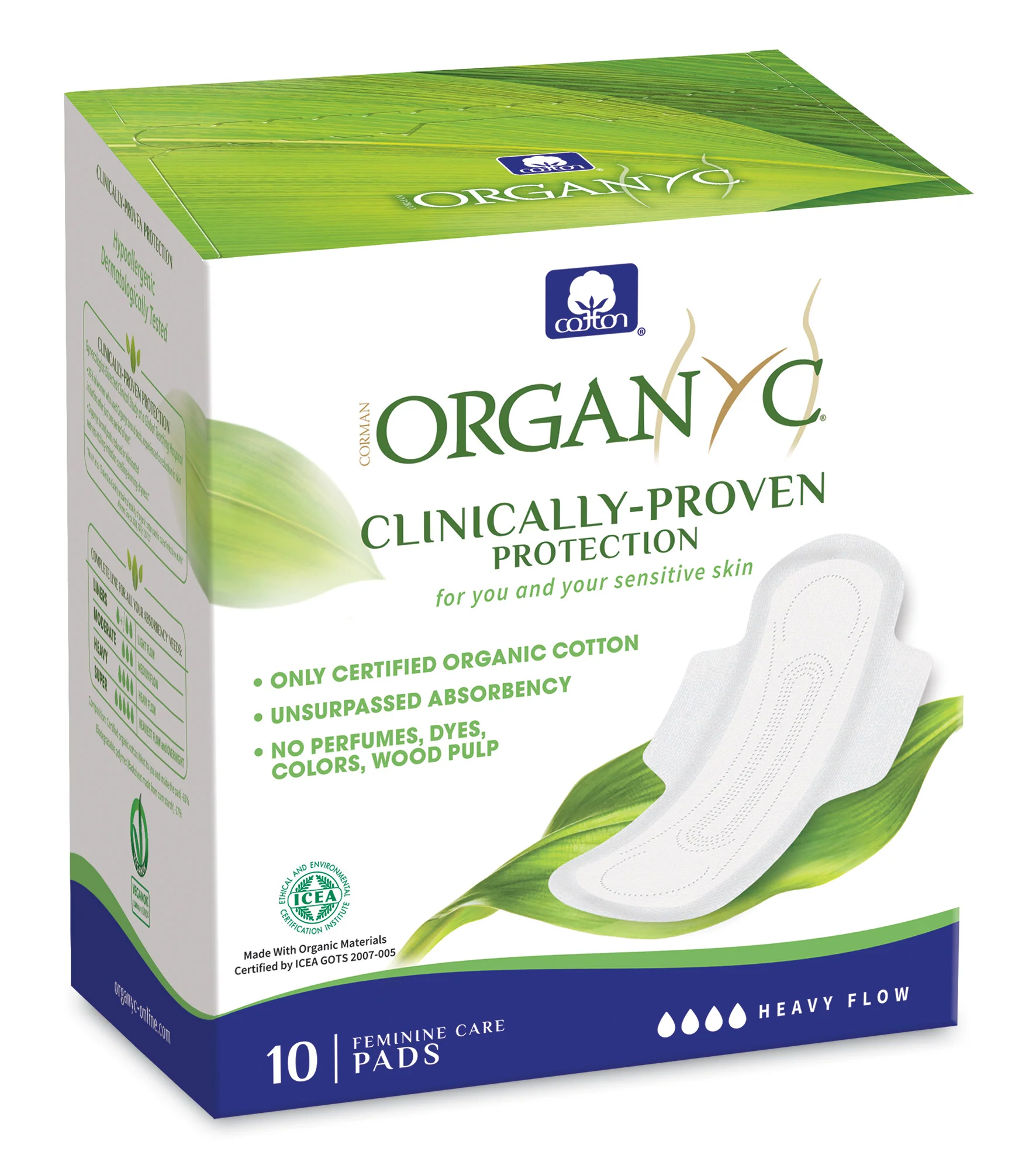 Organyc Sanitary Pads; Night; Heavy Flow 10 - Image 2