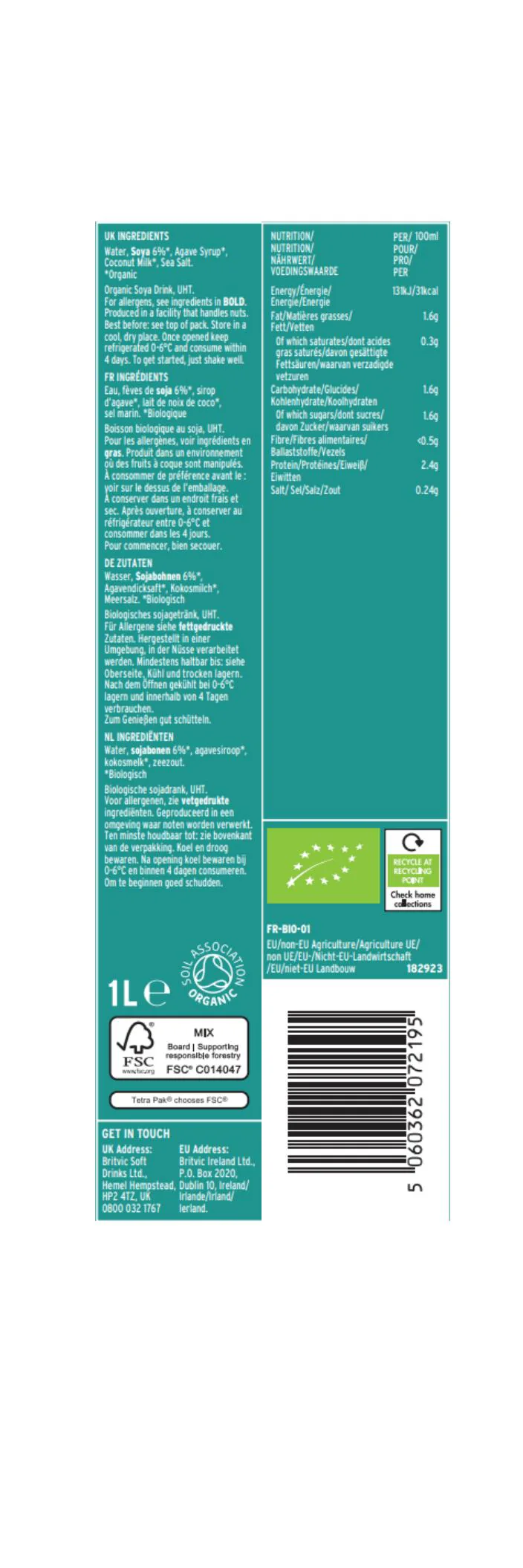 Plenish Organic Soya Barista 1L 1L - Image 2