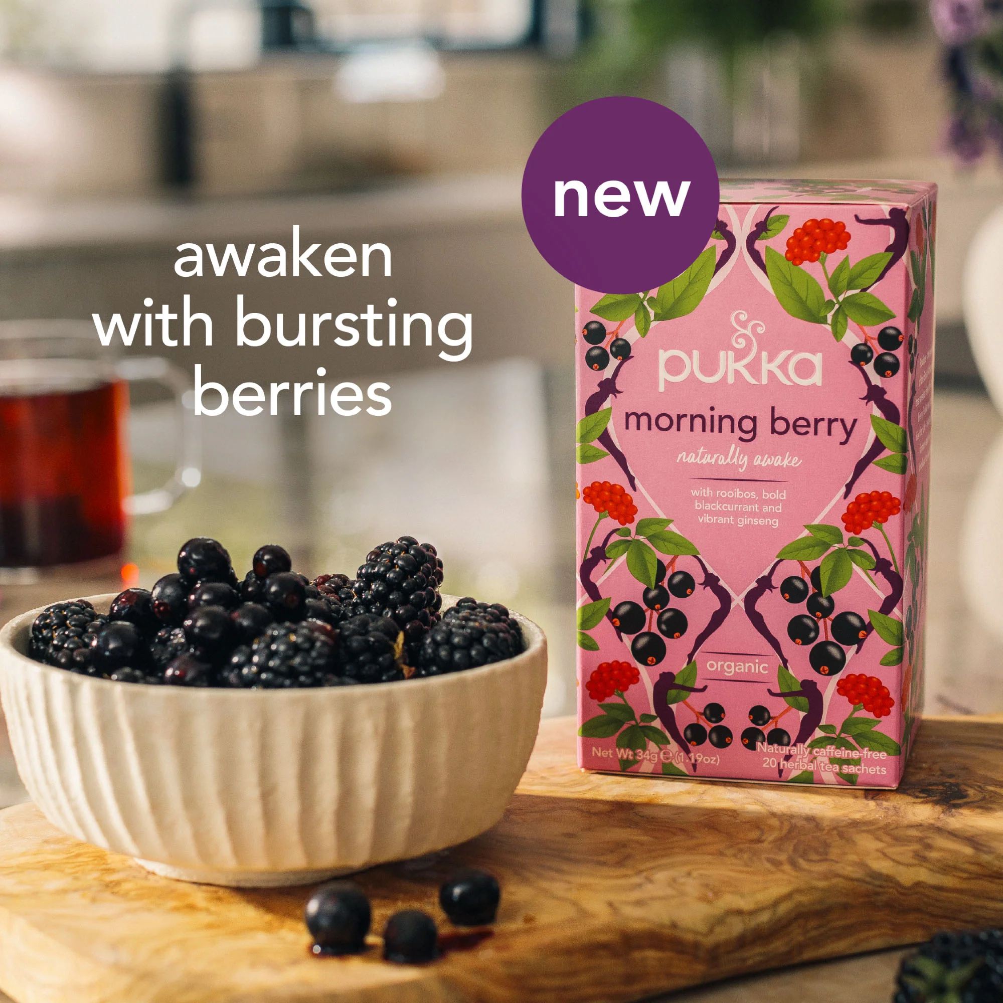 Pukka herbs Morning Berry organic tea bags 20 bags - Image 3
