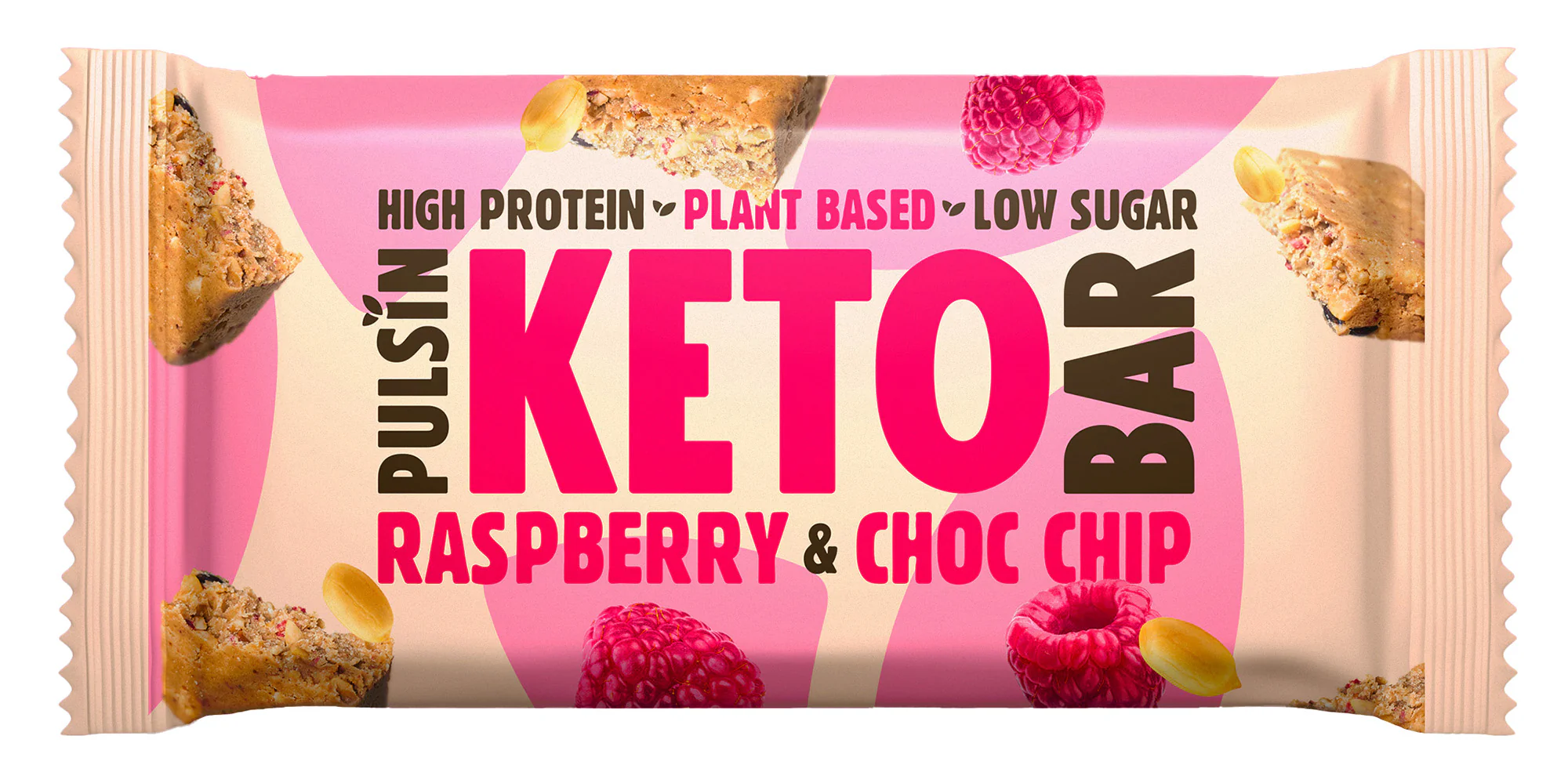 Pulsin Raspberry Choc Chip Keto Bar 50g