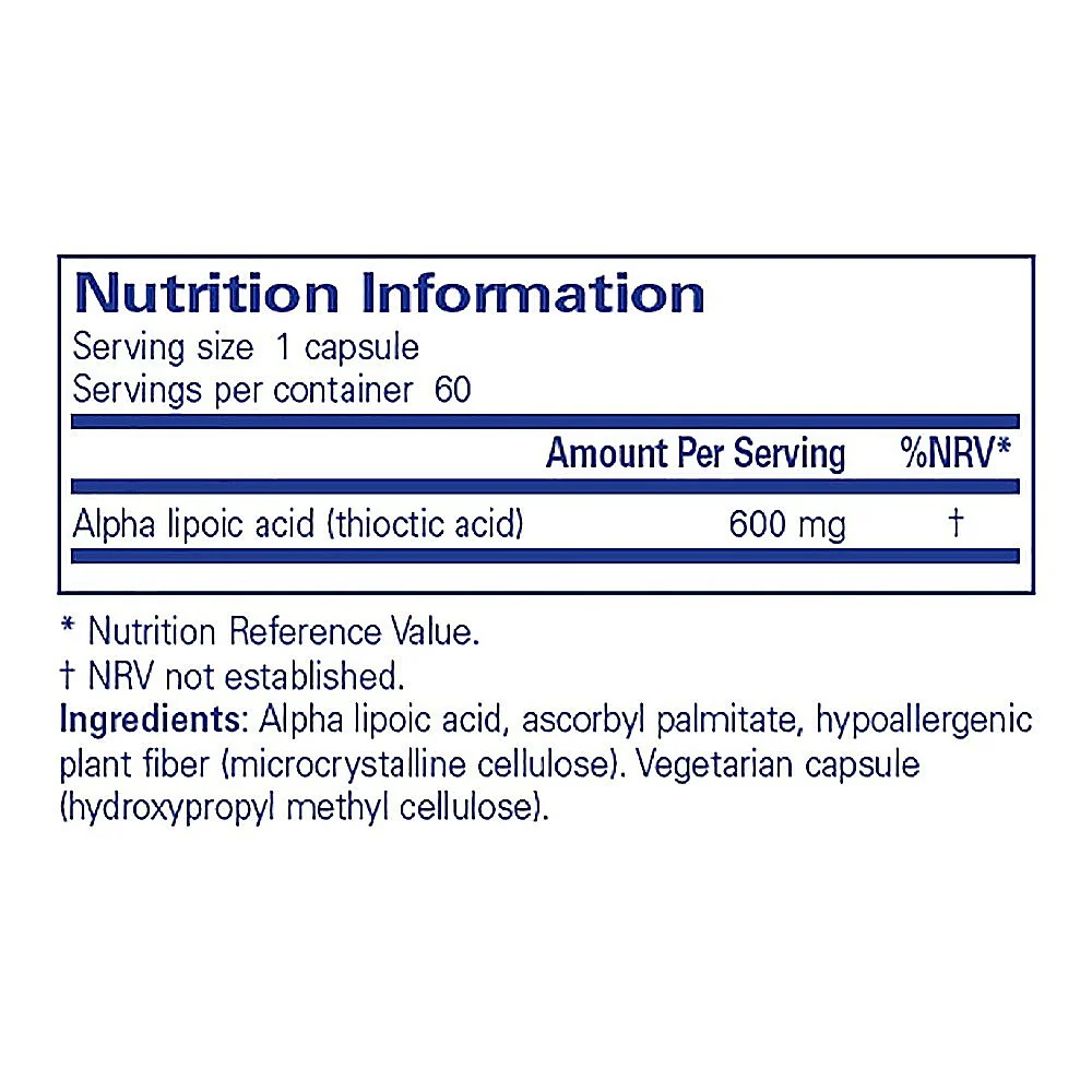 Pure Encapsulations Alpha Lipoic Acid 600 MG 60 caps - Image 3