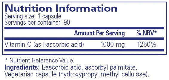 Pure Encapsulations Ascorbic Acid 90 caps - Image 2