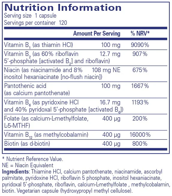 Pure Encapsulations B-Complex Plus 120 caps - Image 2