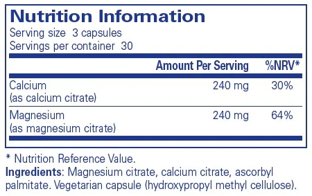 Pure Encapsulations Calcium Magnesium (citrate) 90 caps - Image 2
