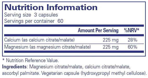 Pure Encapsulations Calcium Magnesium (citrate/malate) 180 caps - Image 2