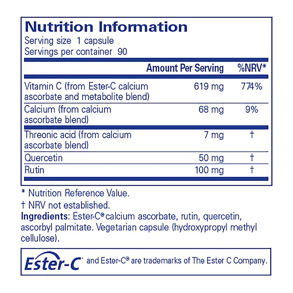 Pure Encapsulations Ester-C & Flavonoids 90 caps - Image 3