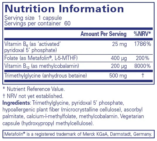 Pure Encapsulations Homocysteine Factors 60 caps - Image 2