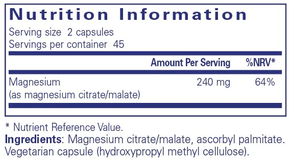 Pure Encapsulations Magnesium (citrate/malate) 90 - Image 2