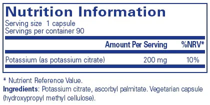 Pure Encapsulations Potassium (citrate) 90 caps - Image 2