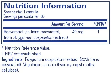 Pure Encapsulations Resveratrol 60 caps - Image 2