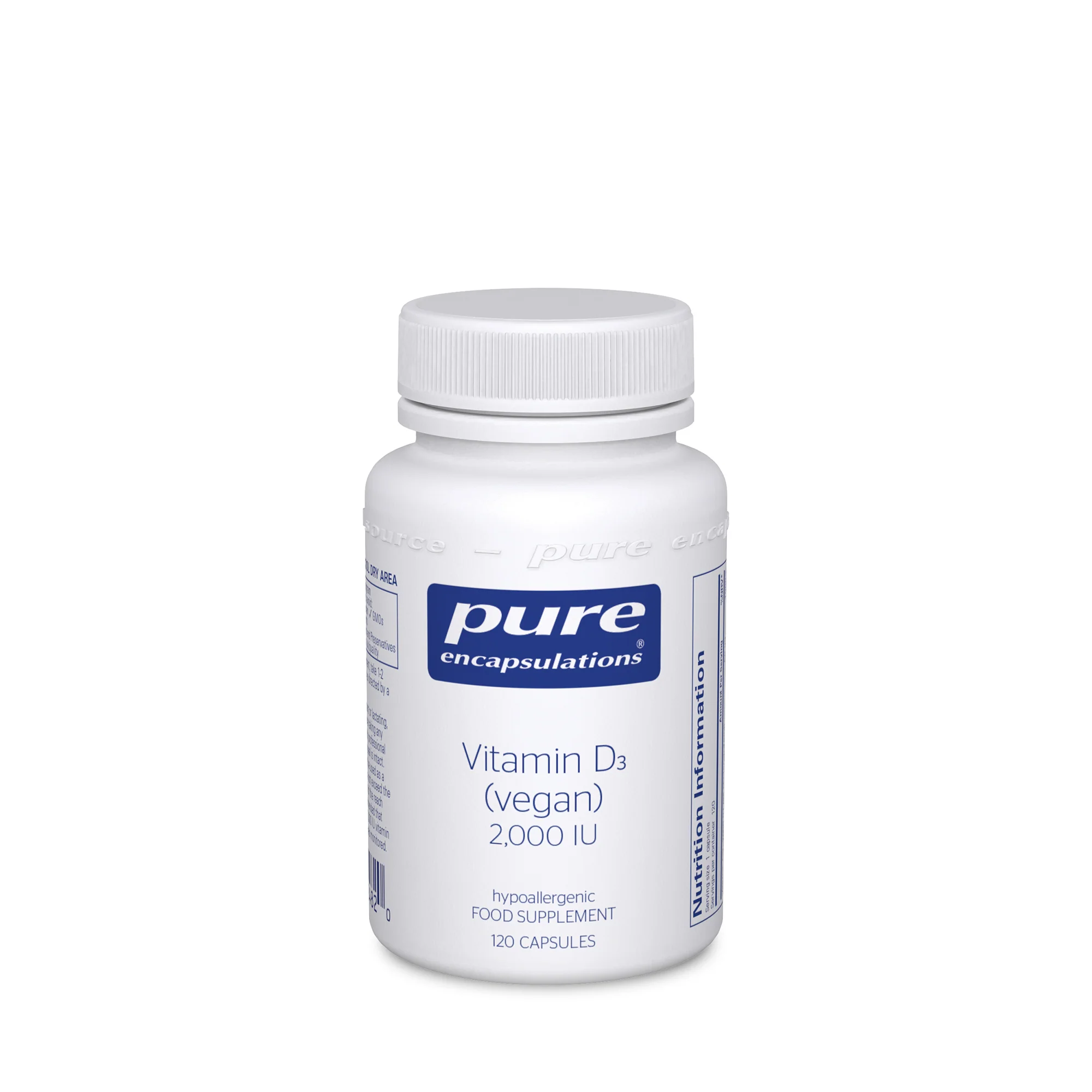 Pure Encapsulations Vegan Vitamin D3 2000 IU 120 caps