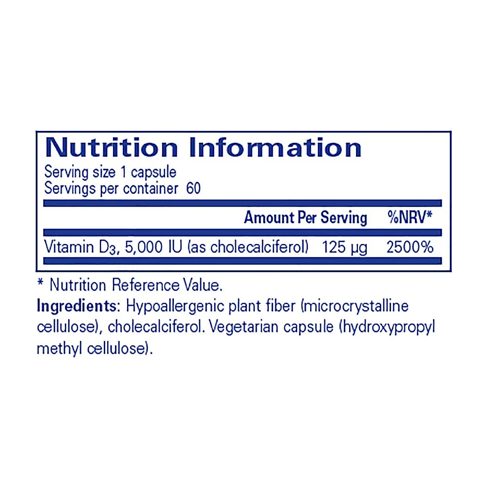 Pure Encapsulations Vitamin D 5000 IU 60 caps - Image 3