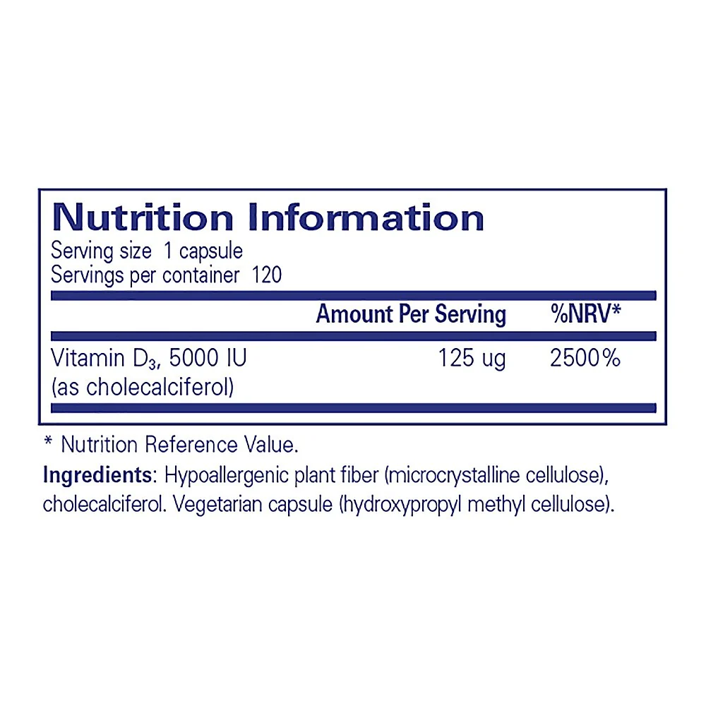 Pure Encapsulations Vitamin D3 5000 IU 120 - Image 3