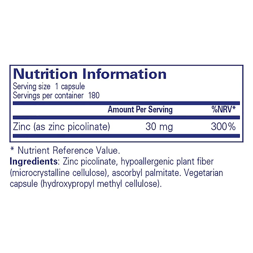 Pure Encapsulations Zinc 30 180 caps - Image 3