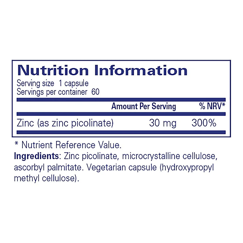 Pure Encapsulations Zinc 30 60 caps - Image 3