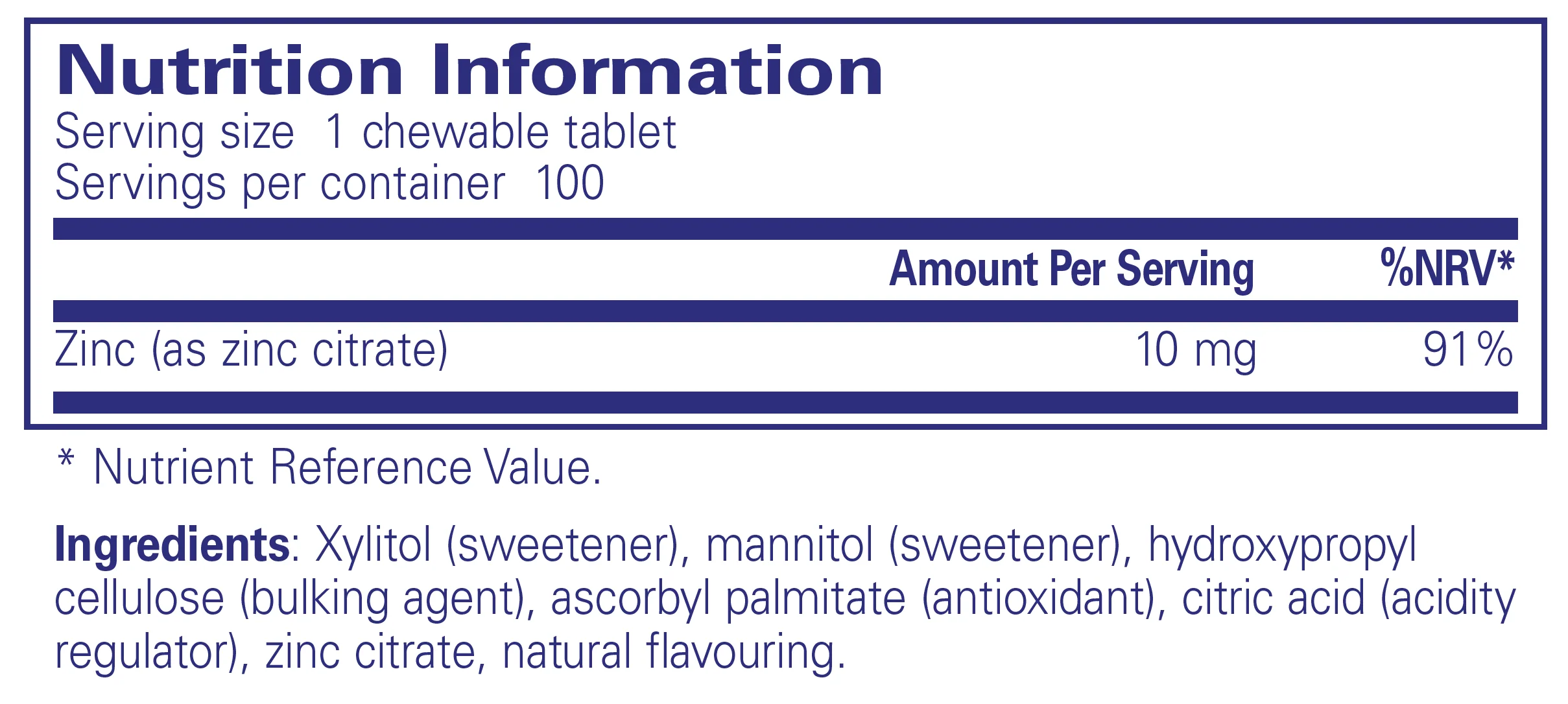 Pure Encapsulations Zinc Chewables 100 tabs - Image 2