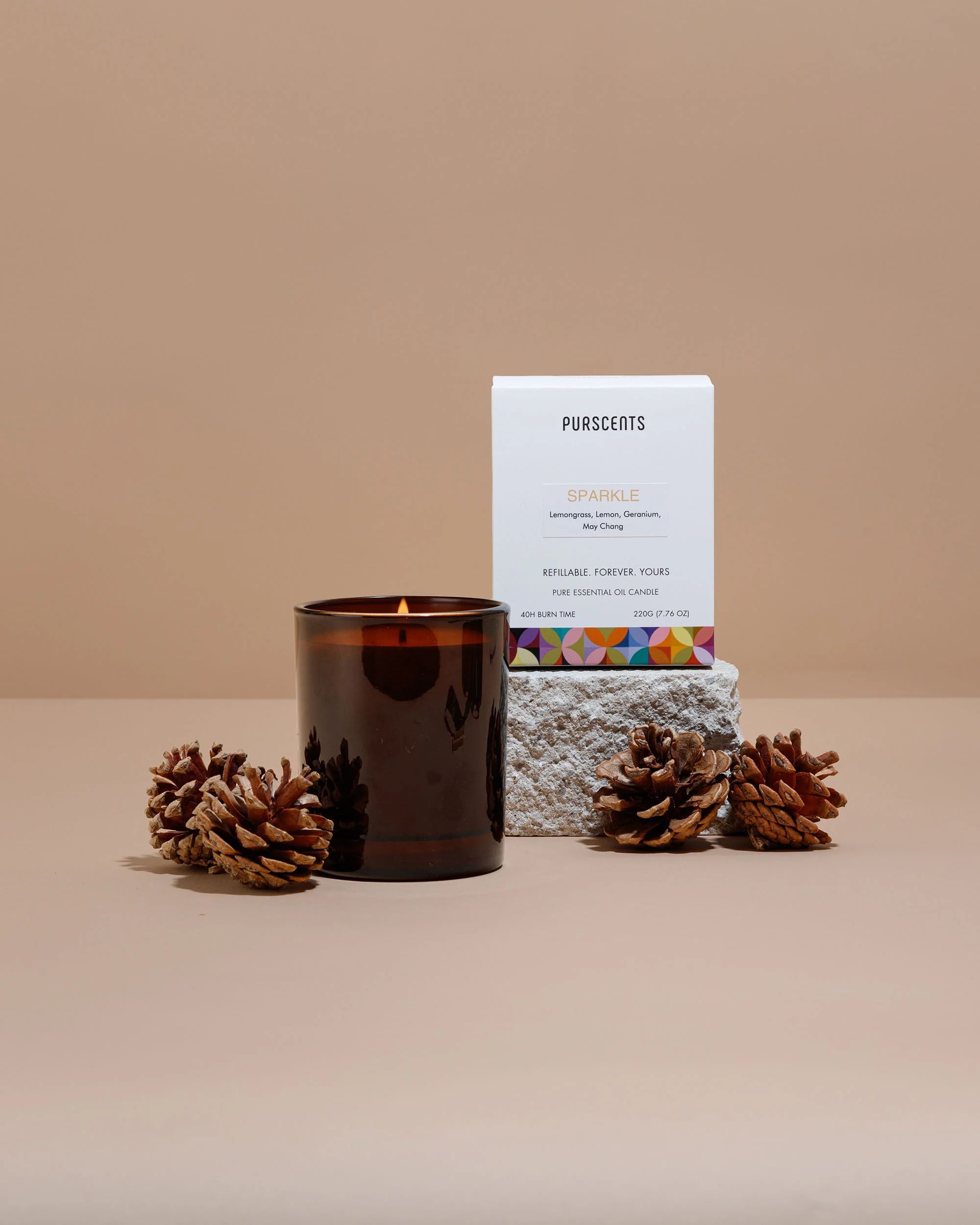 Purscents Sparkle Refillable Candle - Luna 220g - Image 3