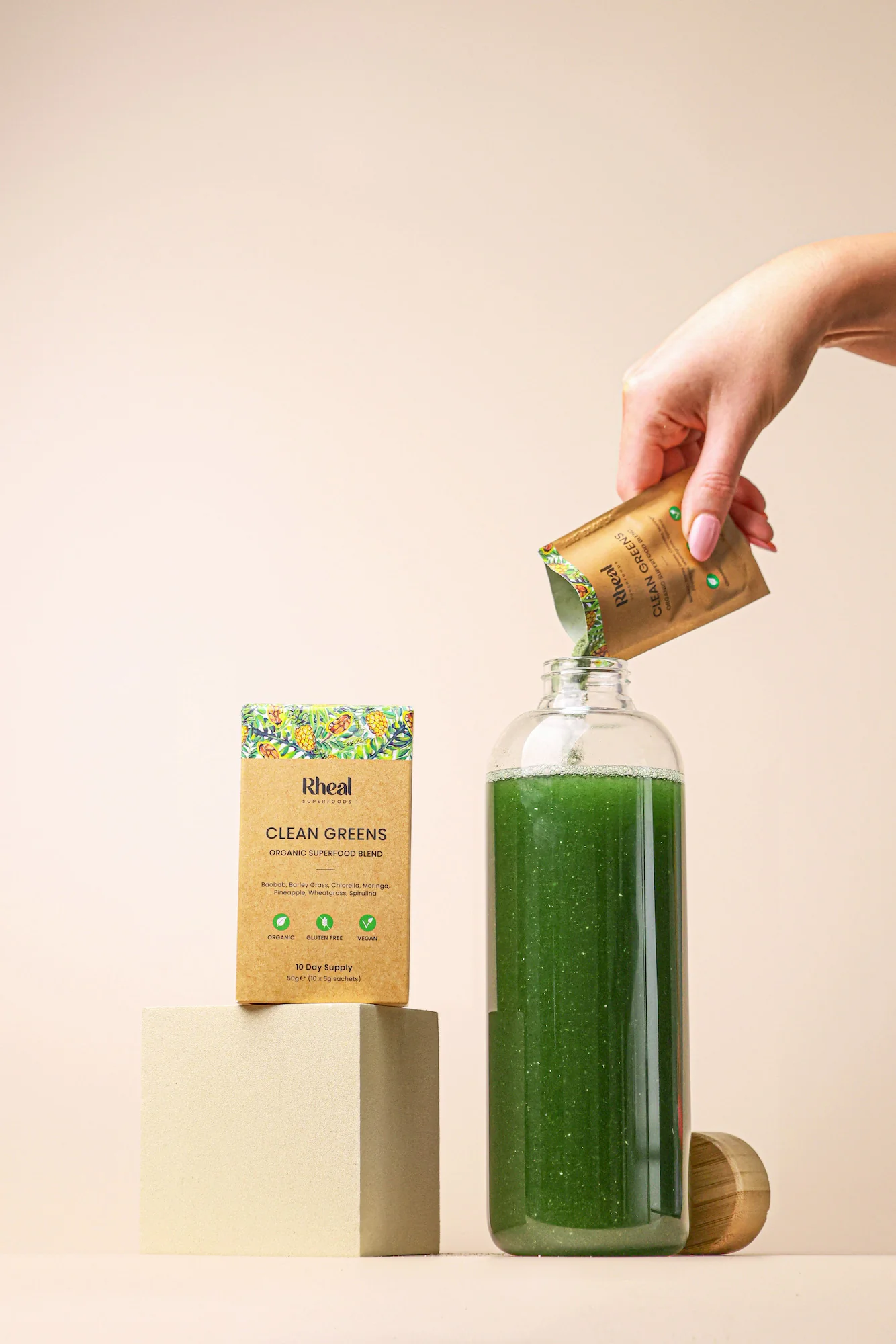 Rheal Superfoods Clean Greens Sachets 10x5g - Image 3