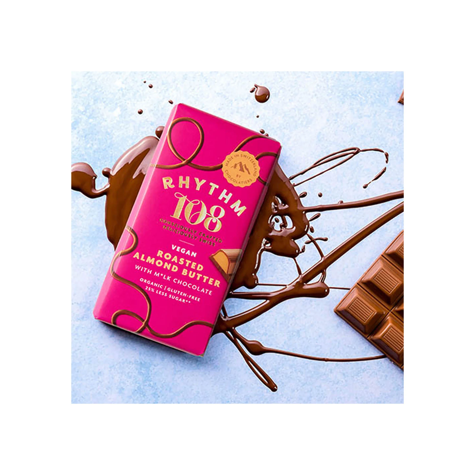 Rhythm 108 Roasted Almond Butter Bar with M'lk Chocolate 100g - Image 2