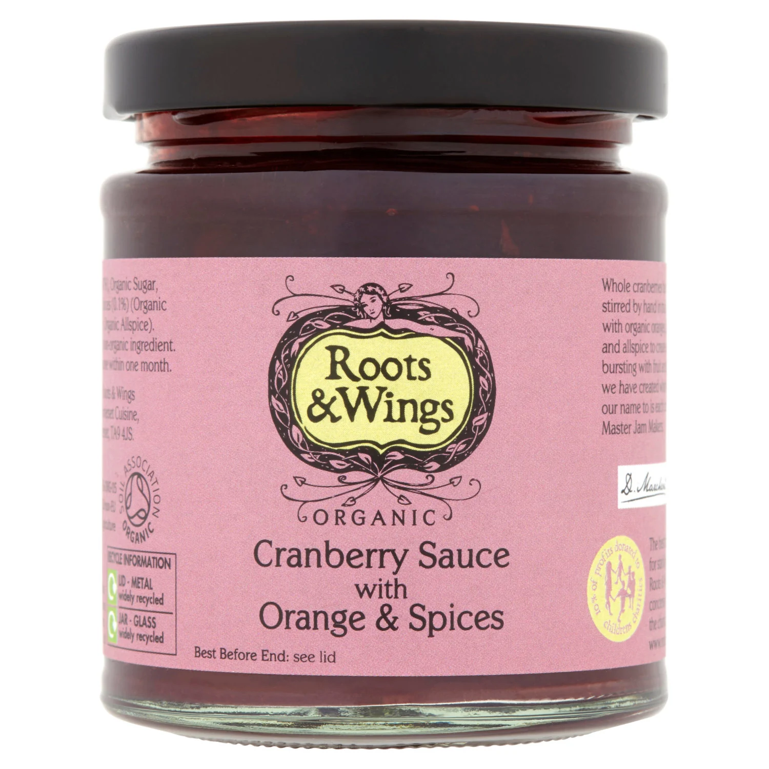 Roots & Wings Organic Cranberry Sauce with Orange & Spices 200g