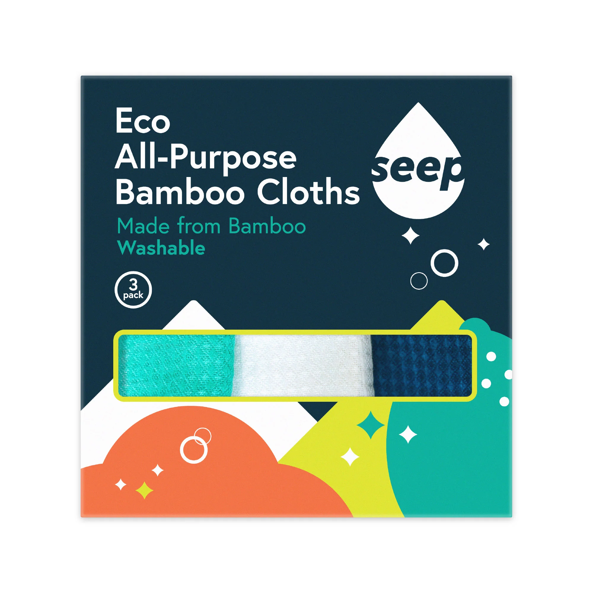 Seep Eco Bamboo All Purpose Cloth (single) 3 pack